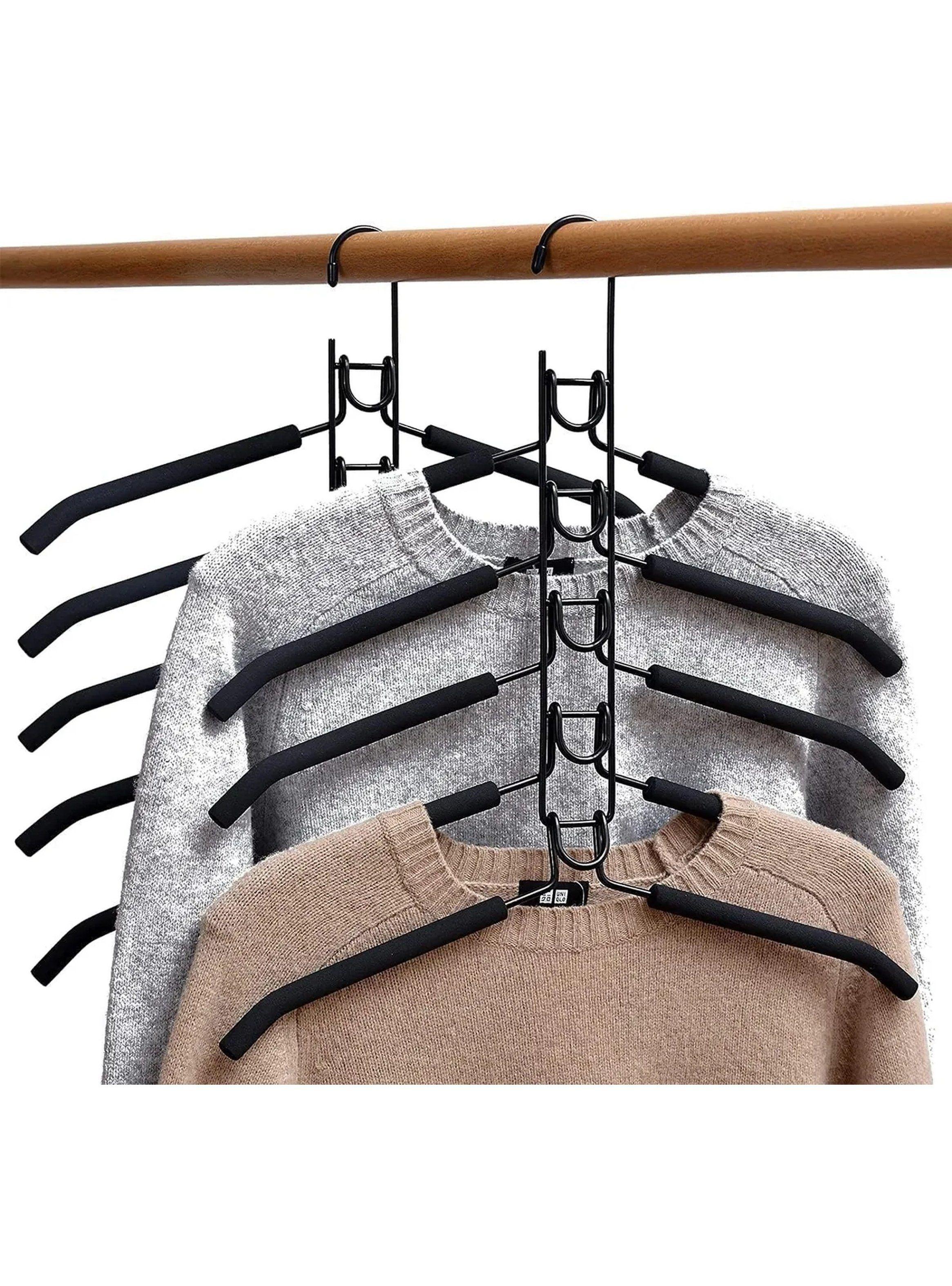 Percha Multiposición 5 en 1 Antideslizante Negro 38x40 cm-0