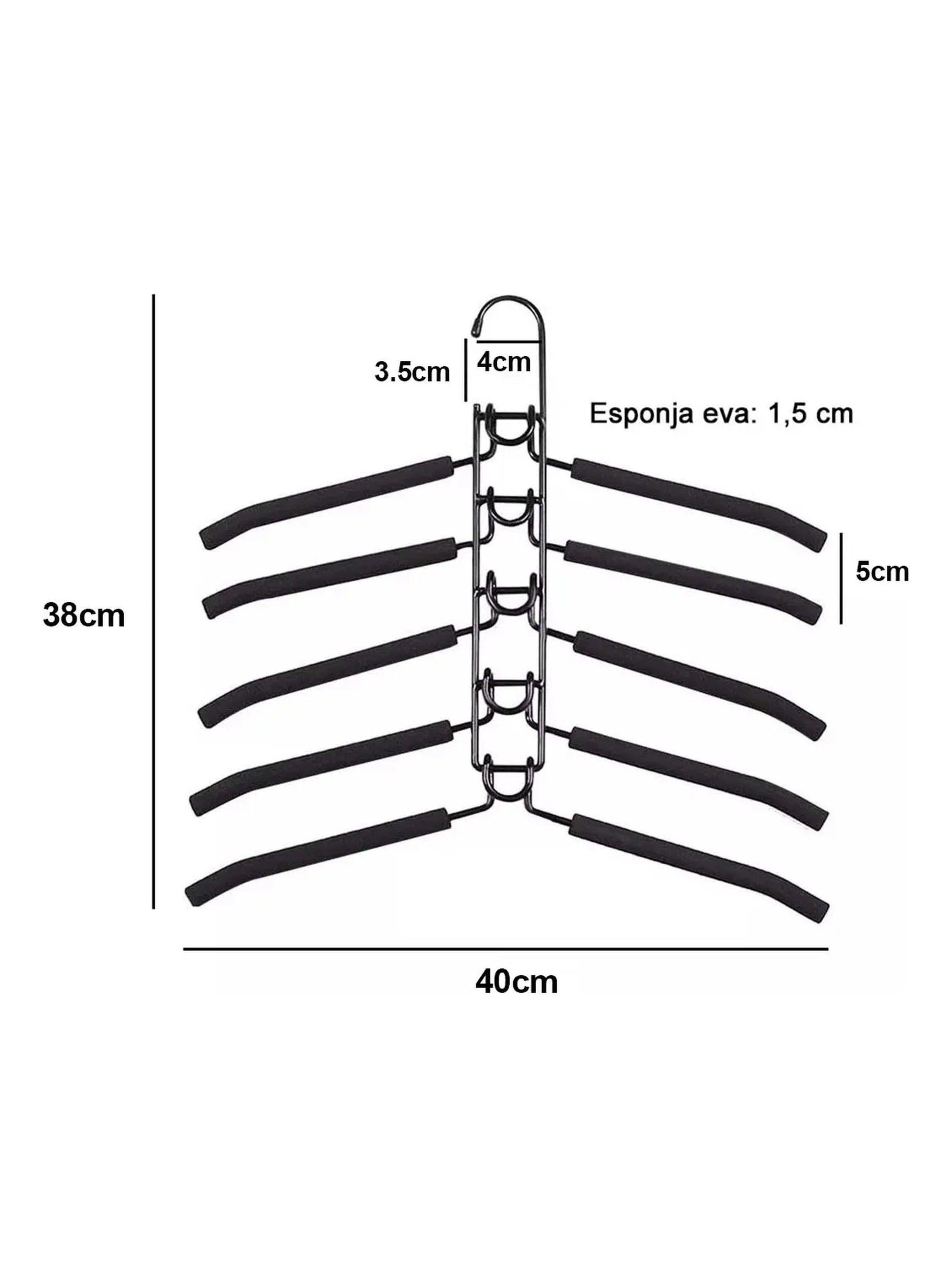 Percha Multiposición 5 en 1 Antideslizante Negro 38x40 cm-1