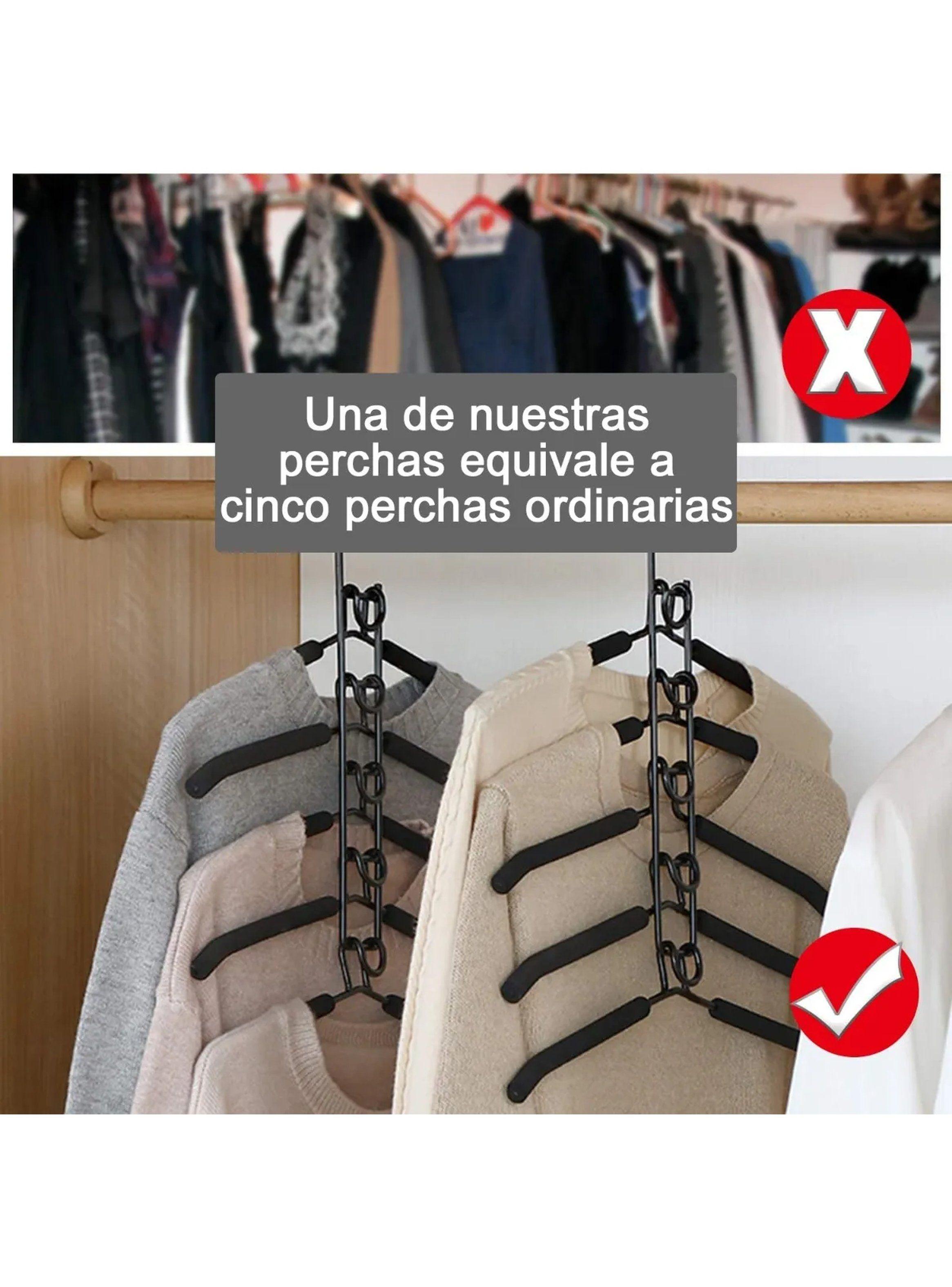 Percha Multiposición 5 en 1 Antideslizante Negro 38x40 cm-5