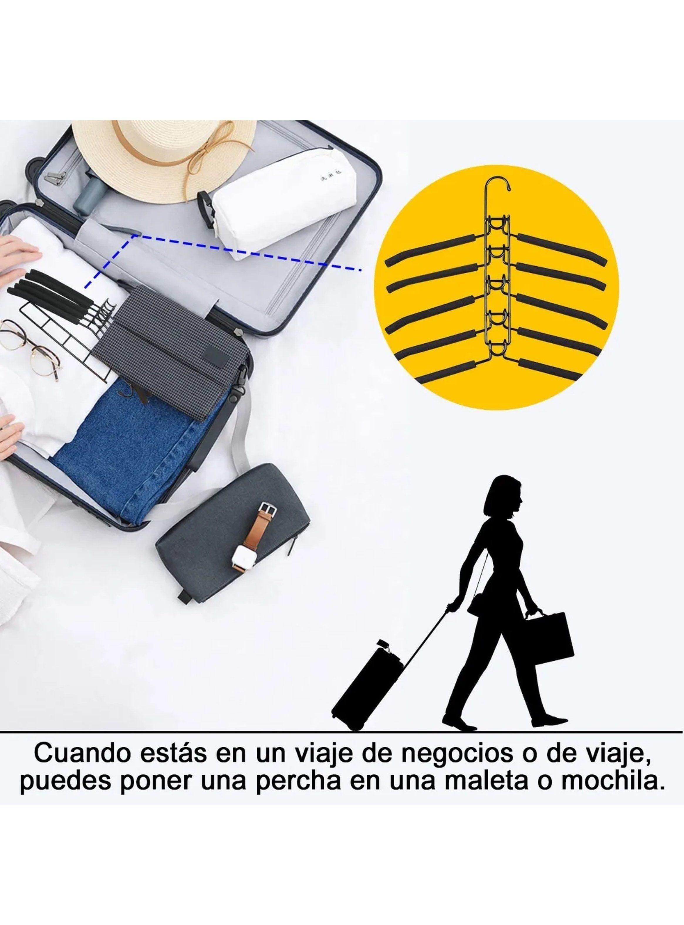 Percha Multiposición 5 en 1 Antideslizante Negro 38x40 cm-6