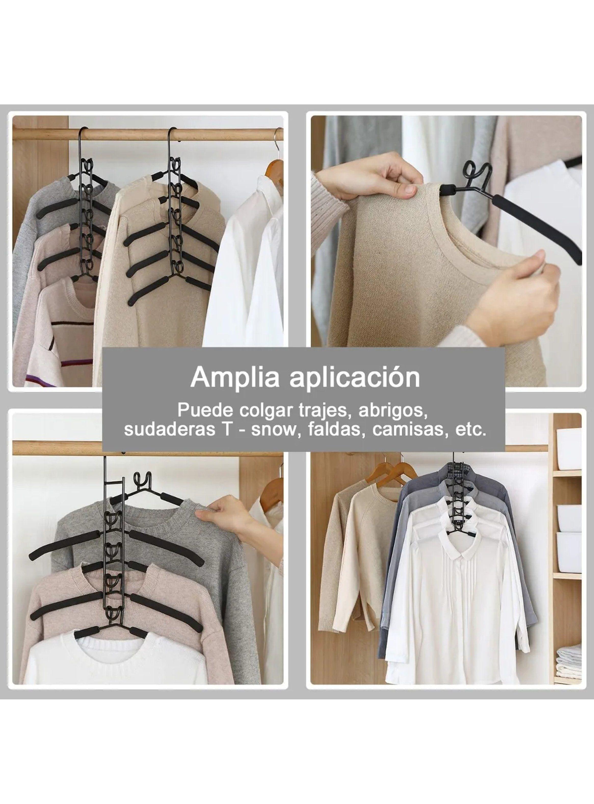 Percha Multiposición 5 en 1 Antideslizante Negro 38x40 cm-7