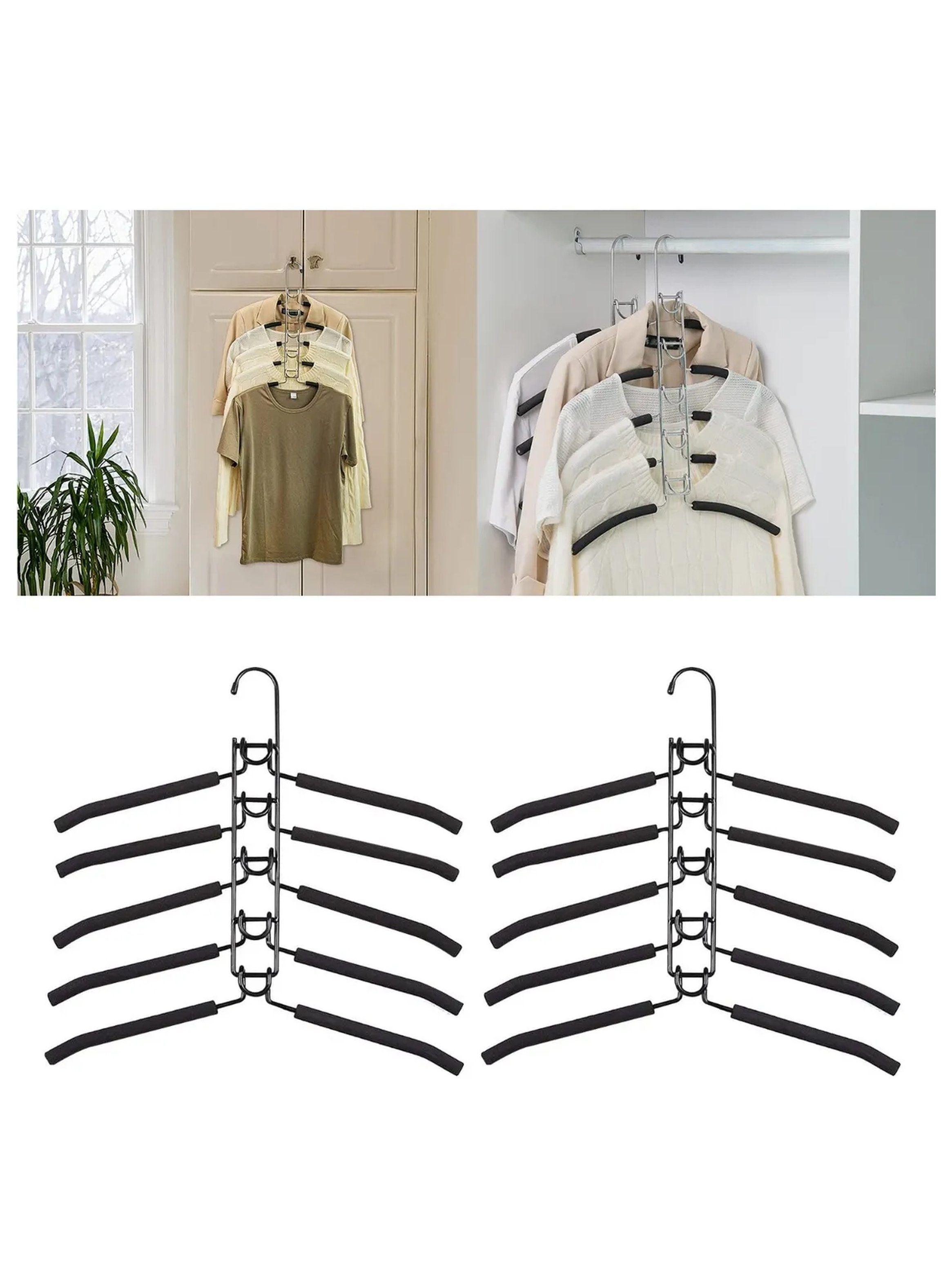 Percha Multiposición 5 en 1 Antideslizante Negro 38x40 cm-8