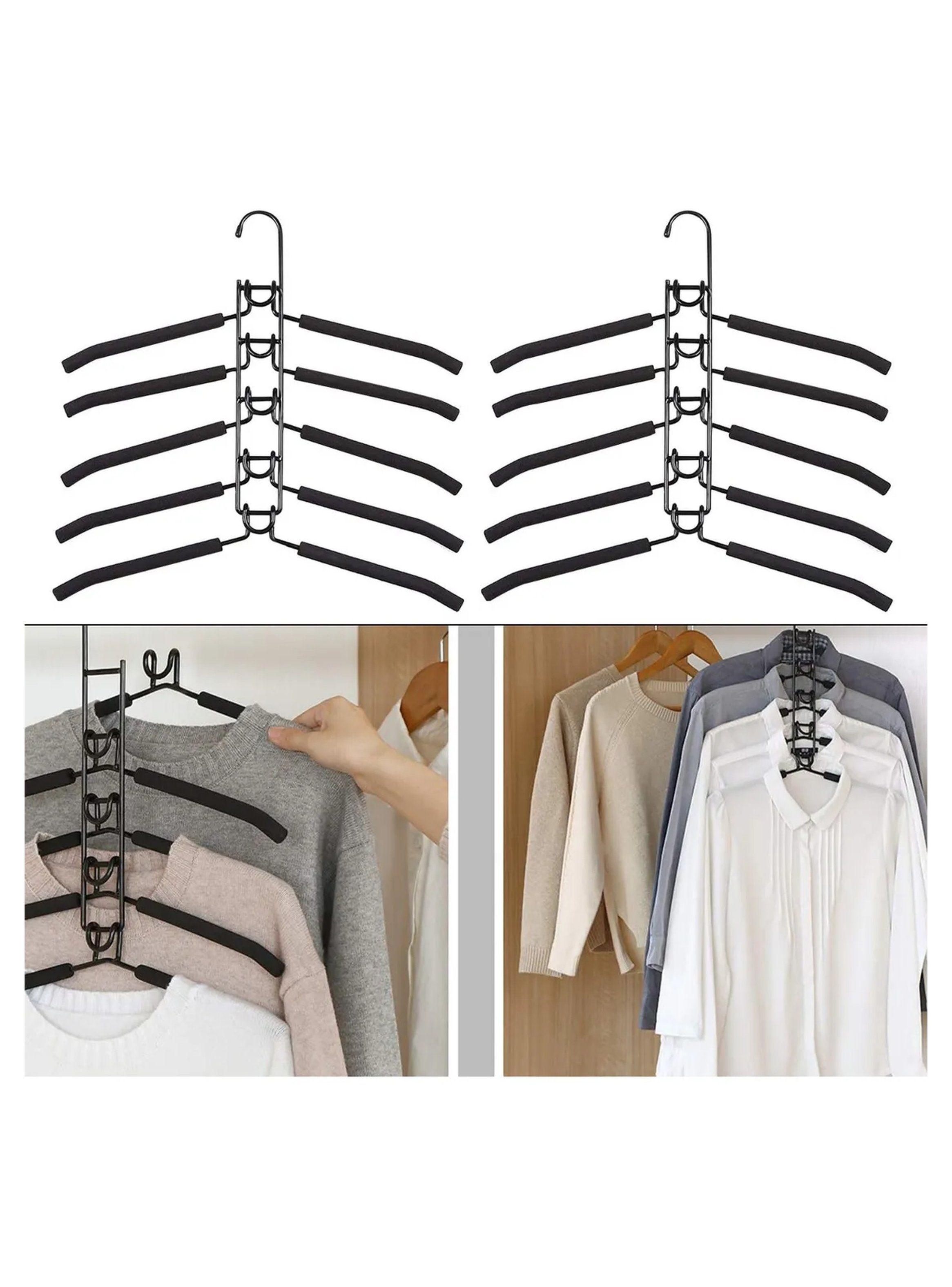 Percha Multiposición 5 en 1 Antideslizante Negro 38x40 cm-9