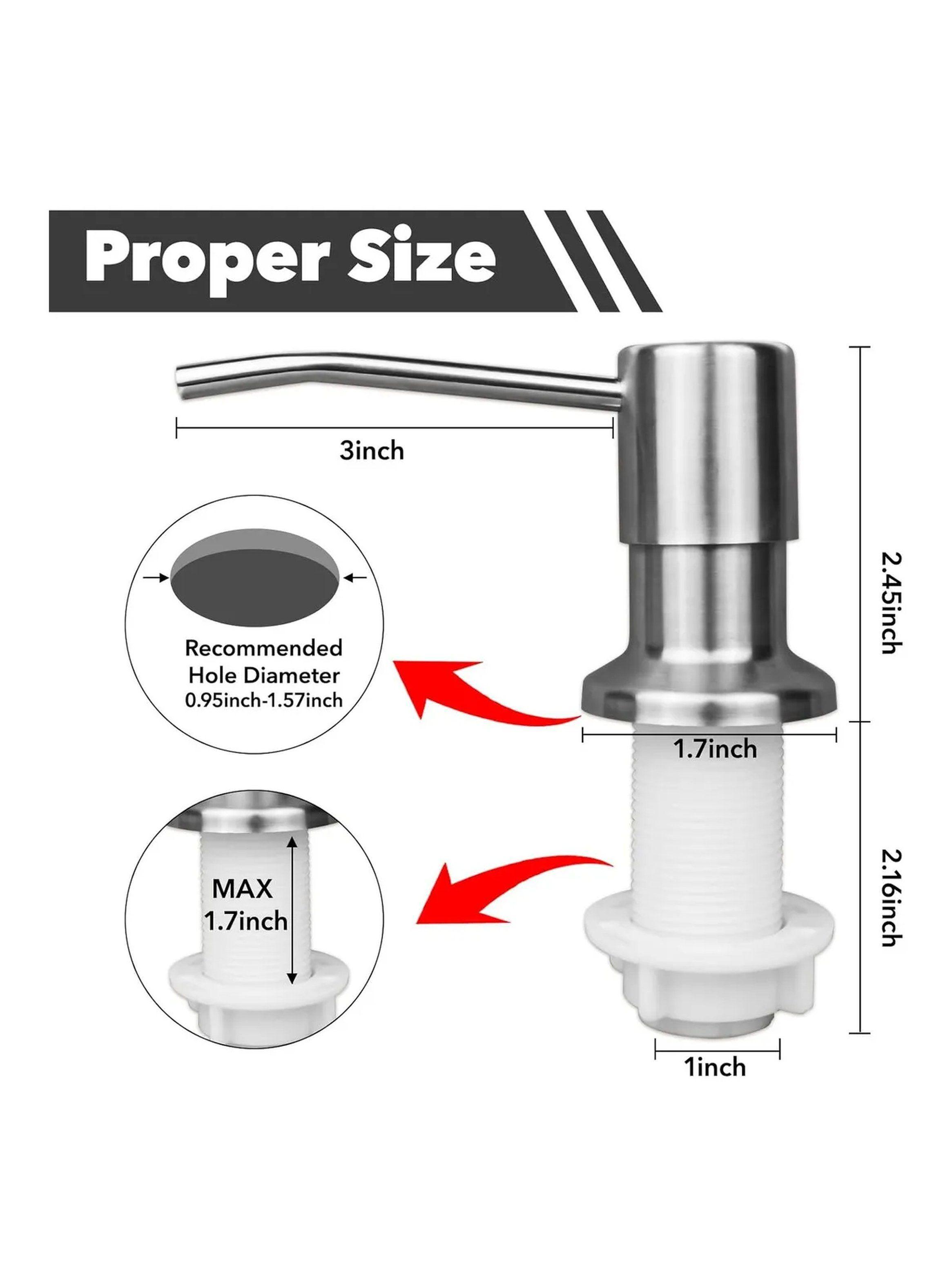 Dispensador de Jabón de Cocina con Boquilla de Acero Inoxidable ajuste universal-1