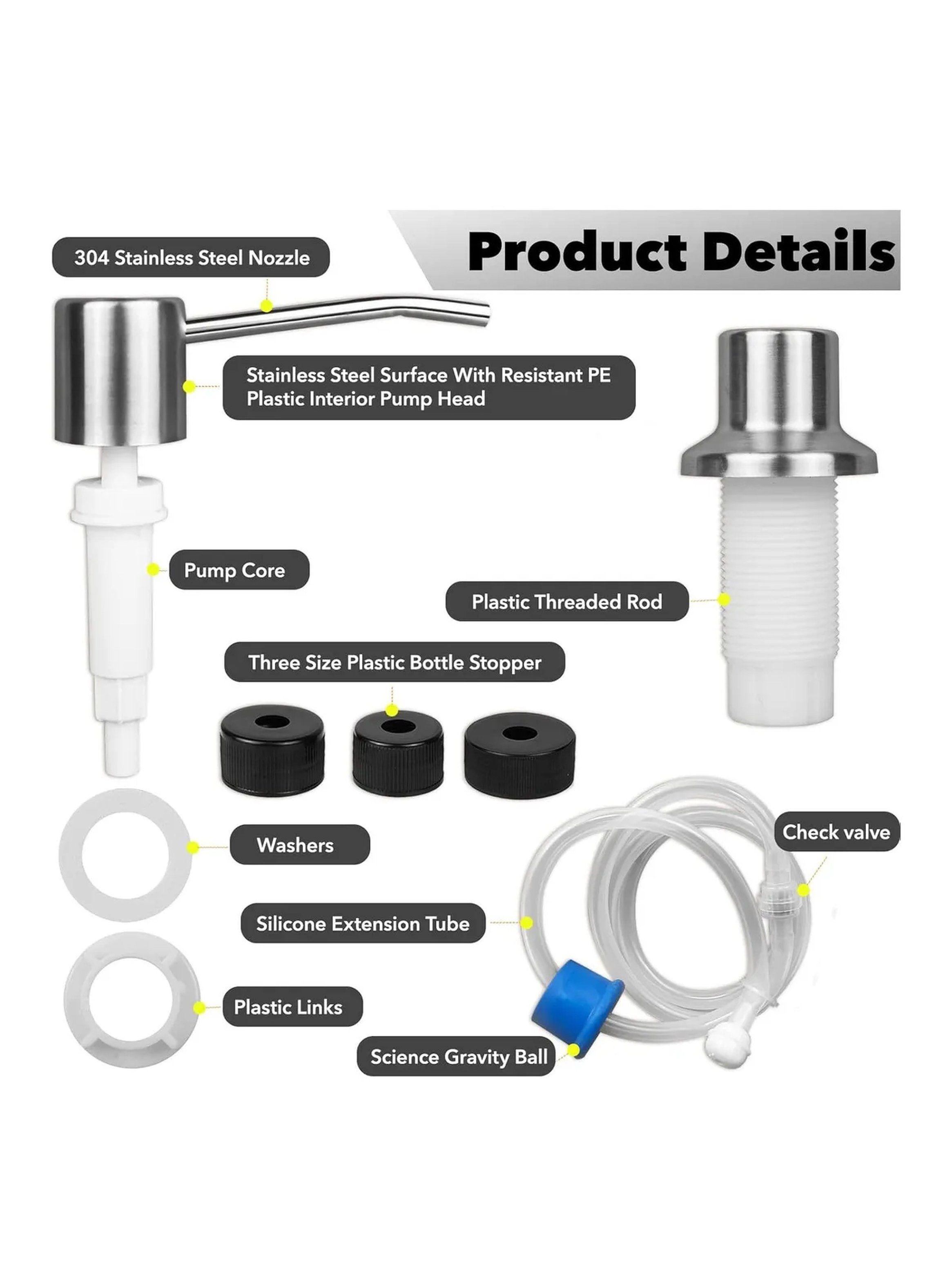 Dispensador de Jabón de Cocina con Boquilla de Acero Inoxidable ajuste universal-2