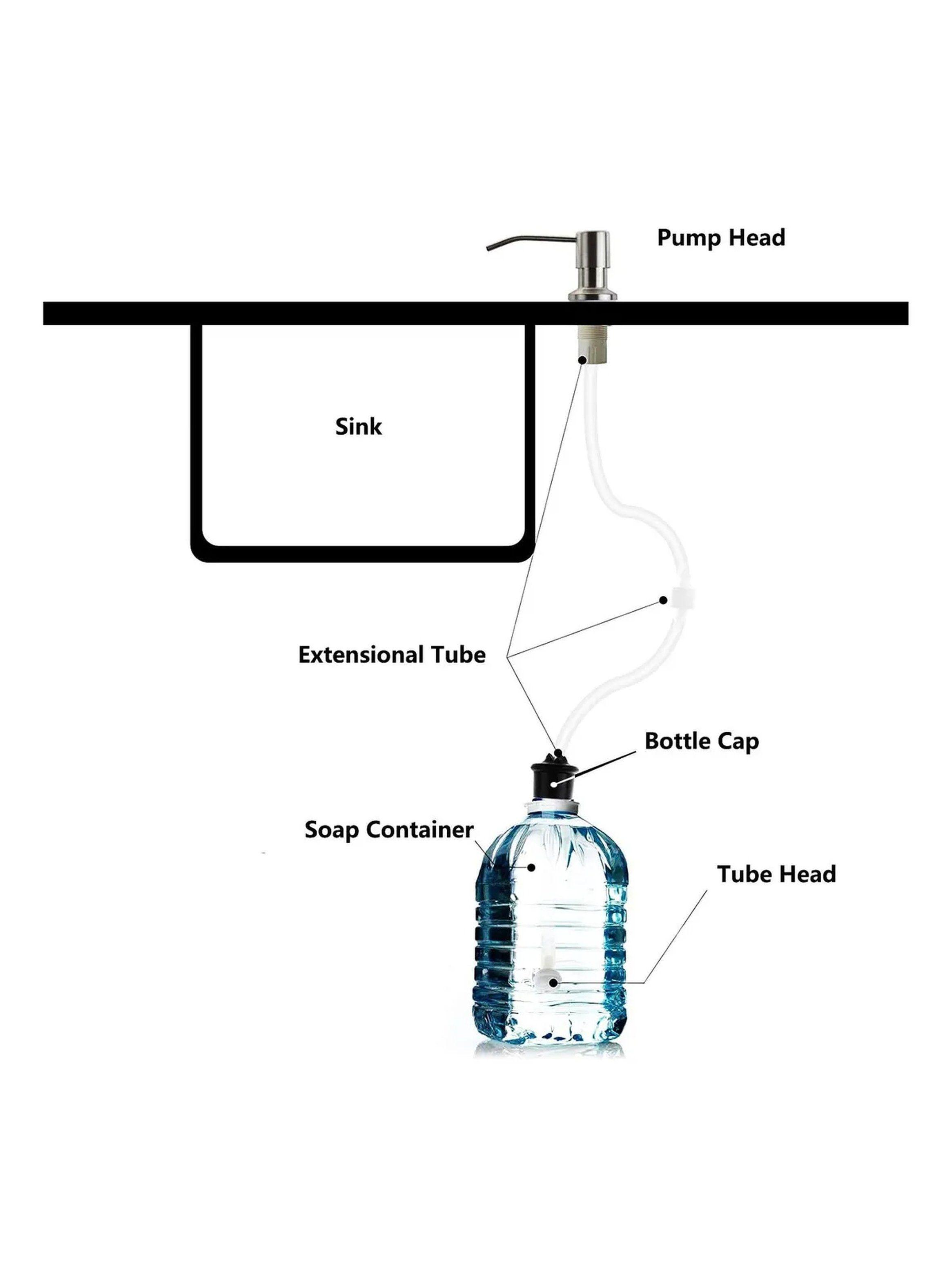 Dispensador de Jabón de Cocina con Boquilla de Acero Inoxidable ajuste universal-5