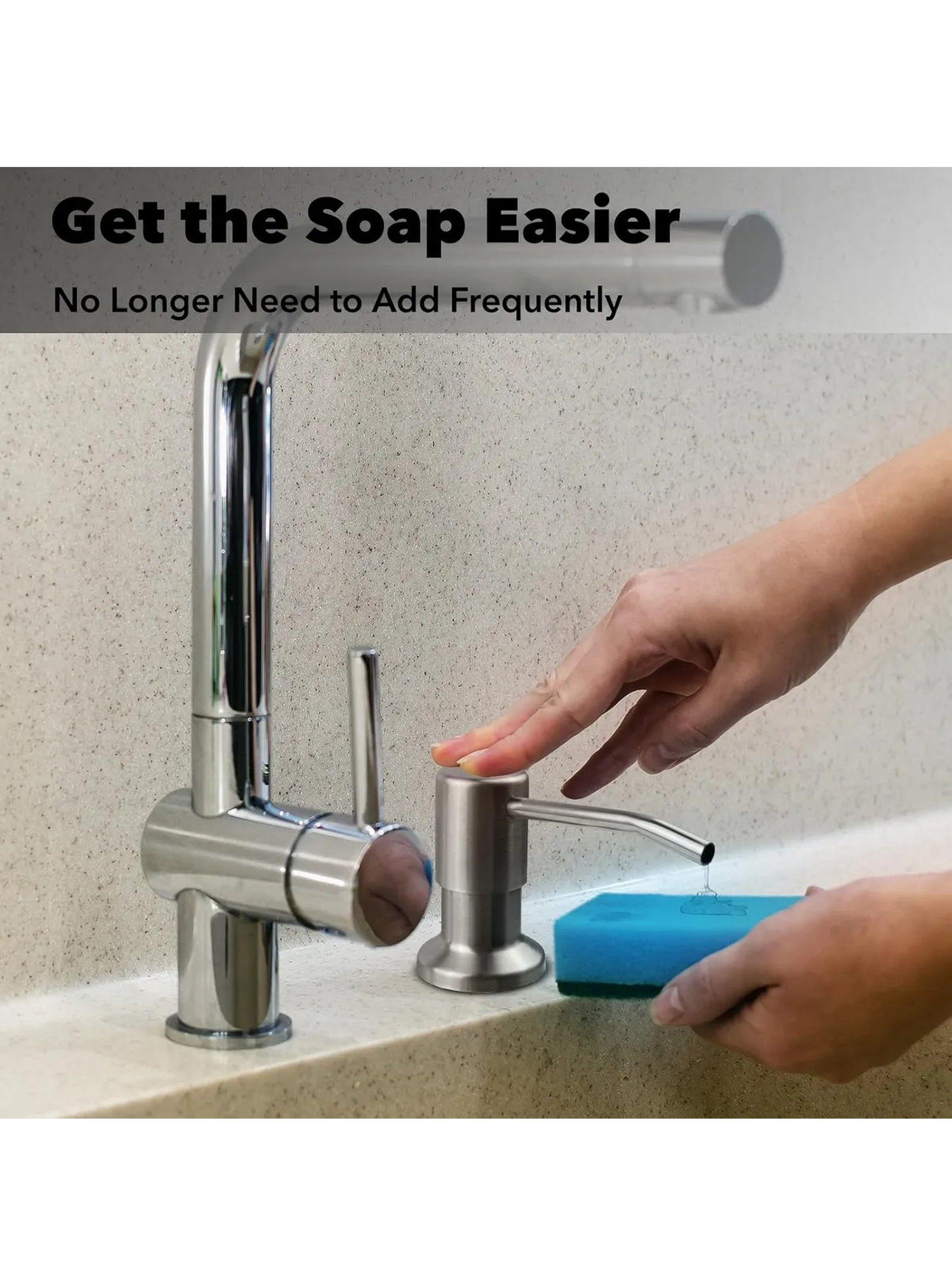 Dispensador de Jabón de Cocina con Boquilla de Acero Inoxidable ajuste universal-7