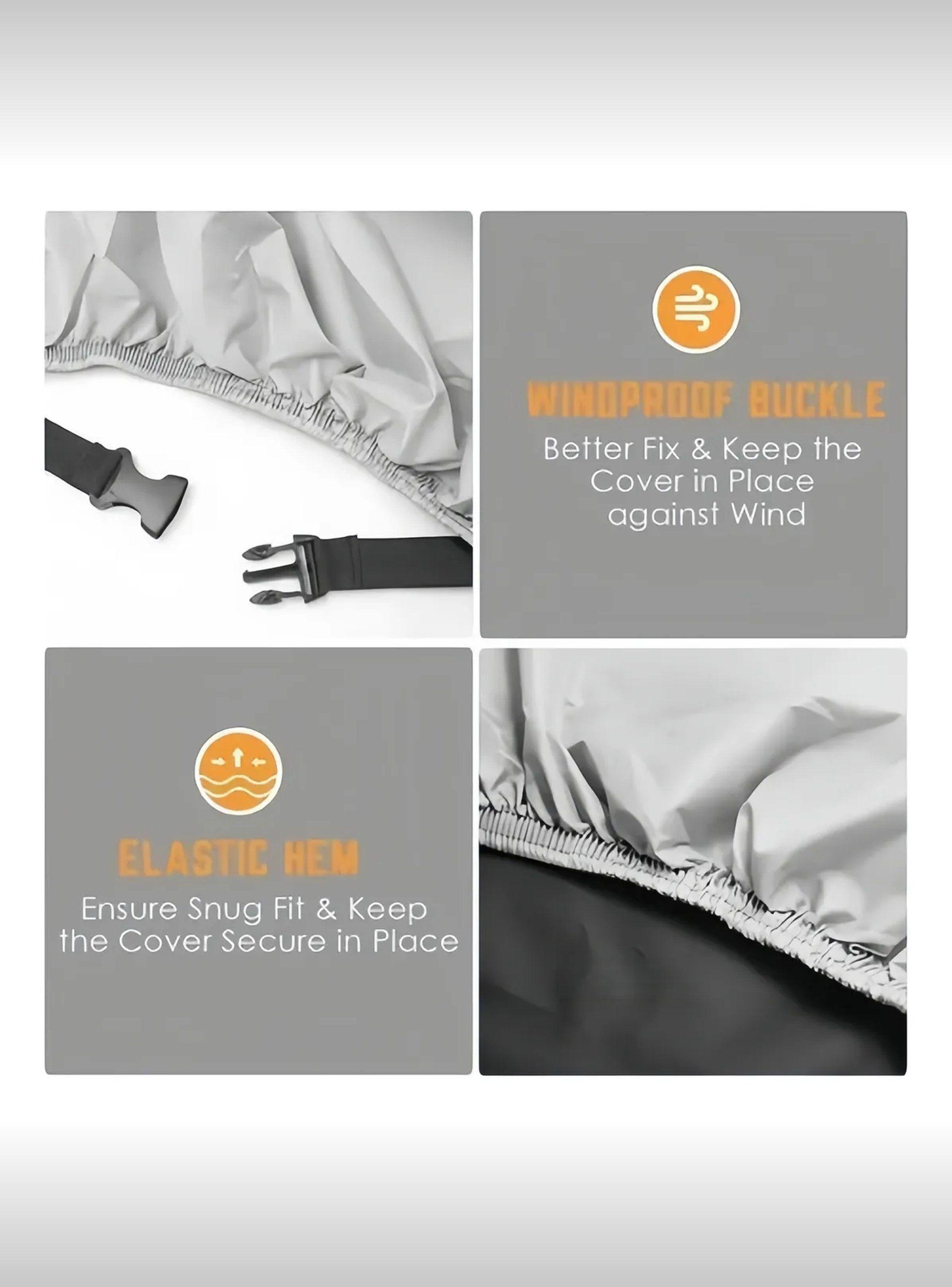 Cubierta Para Moto Impermeable Resistente al Viento 245cm Negra Y Plata-1