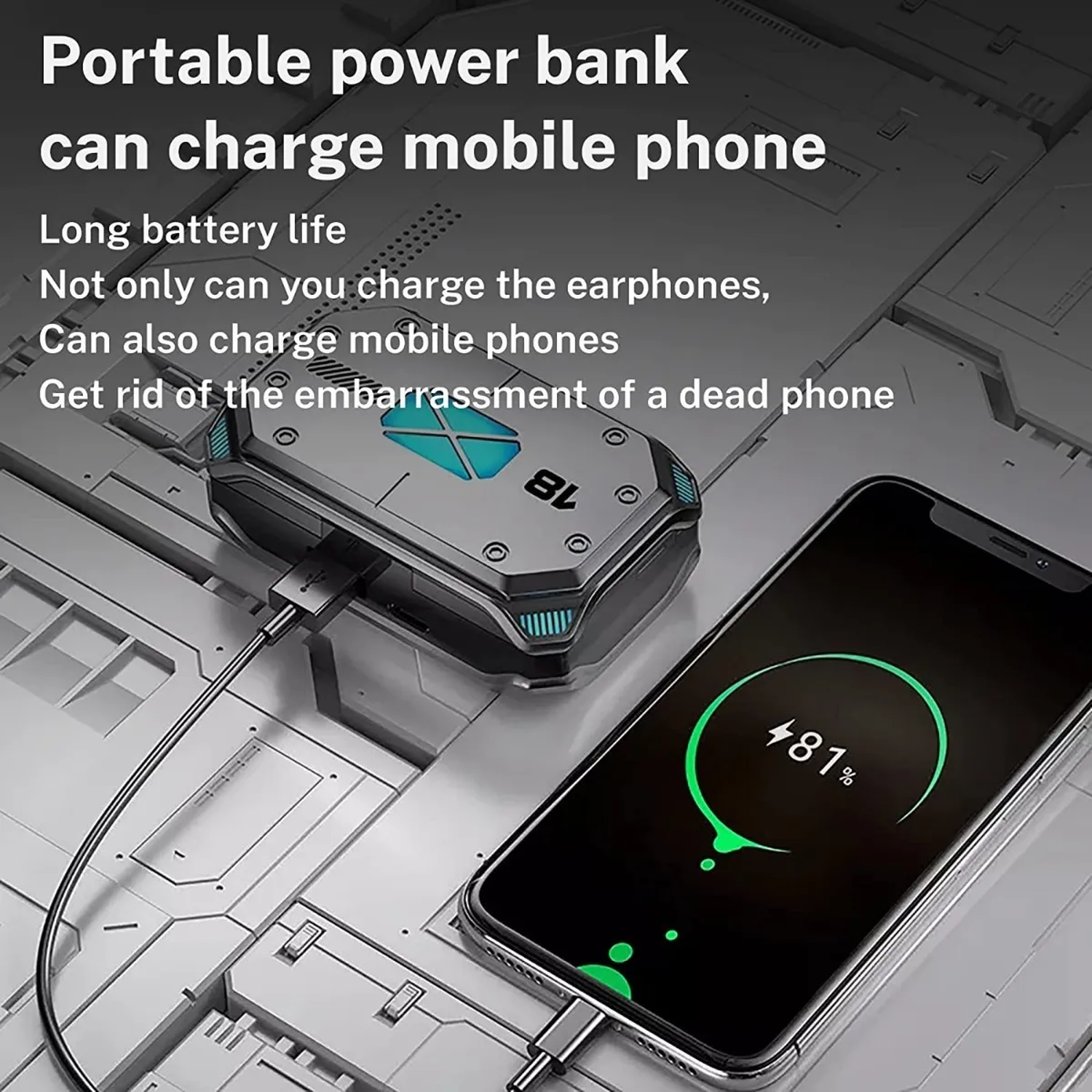 Auriculares Inalámbricos Bluetooth 5.2 con Banco de Energía 180H Resistente al Agua Grado 7-5