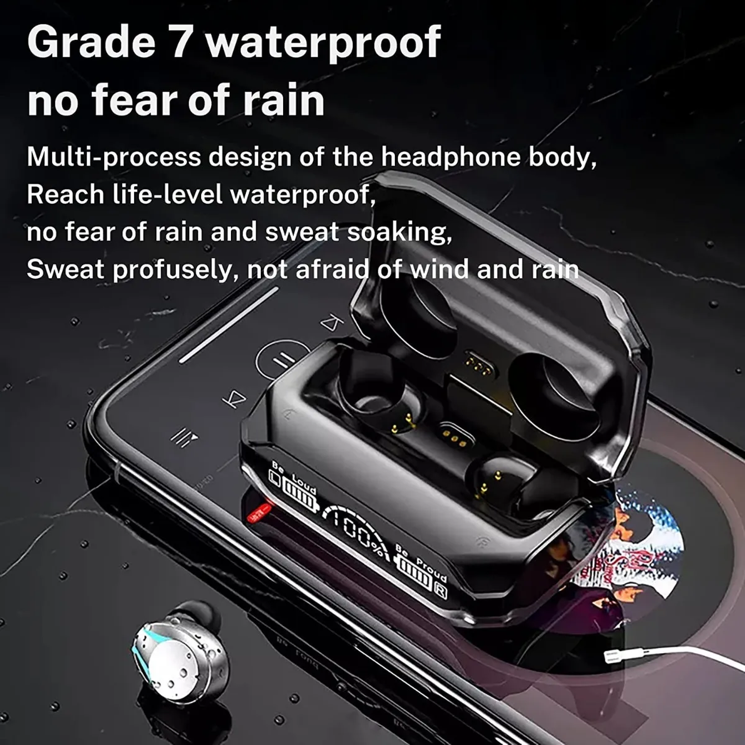 Auriculares Inalámbricos Bluetooth 5.2 con Banco de Energía 180H Resistente al Agua Grado 7-7