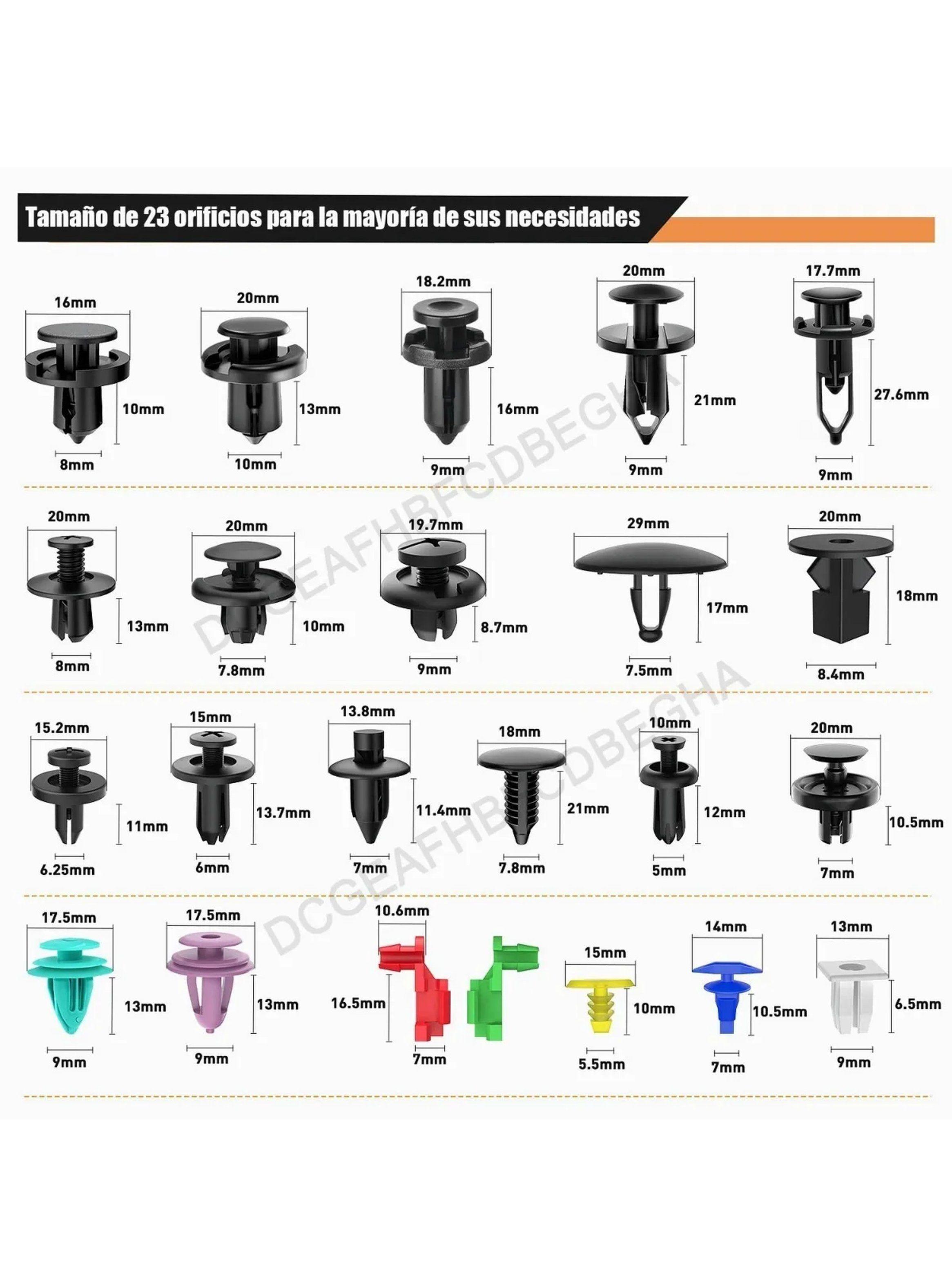 Kit de Sujetadores Automotrices 680 Piezas con Herramientas de Extracción-2