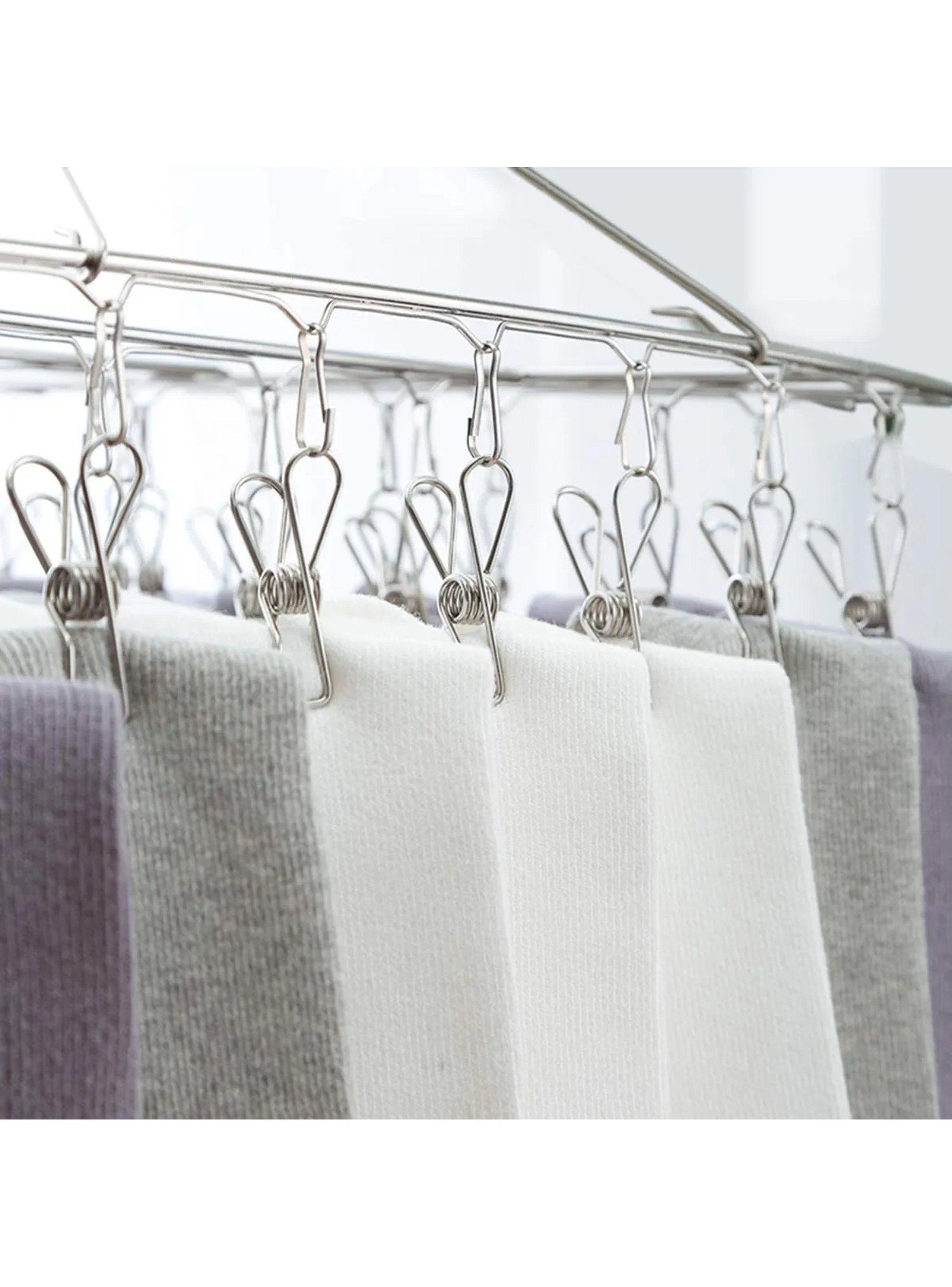 Tendedero De Ropa Plegable Acero Inoxidable 40 Pinzas Rotación 360°-6