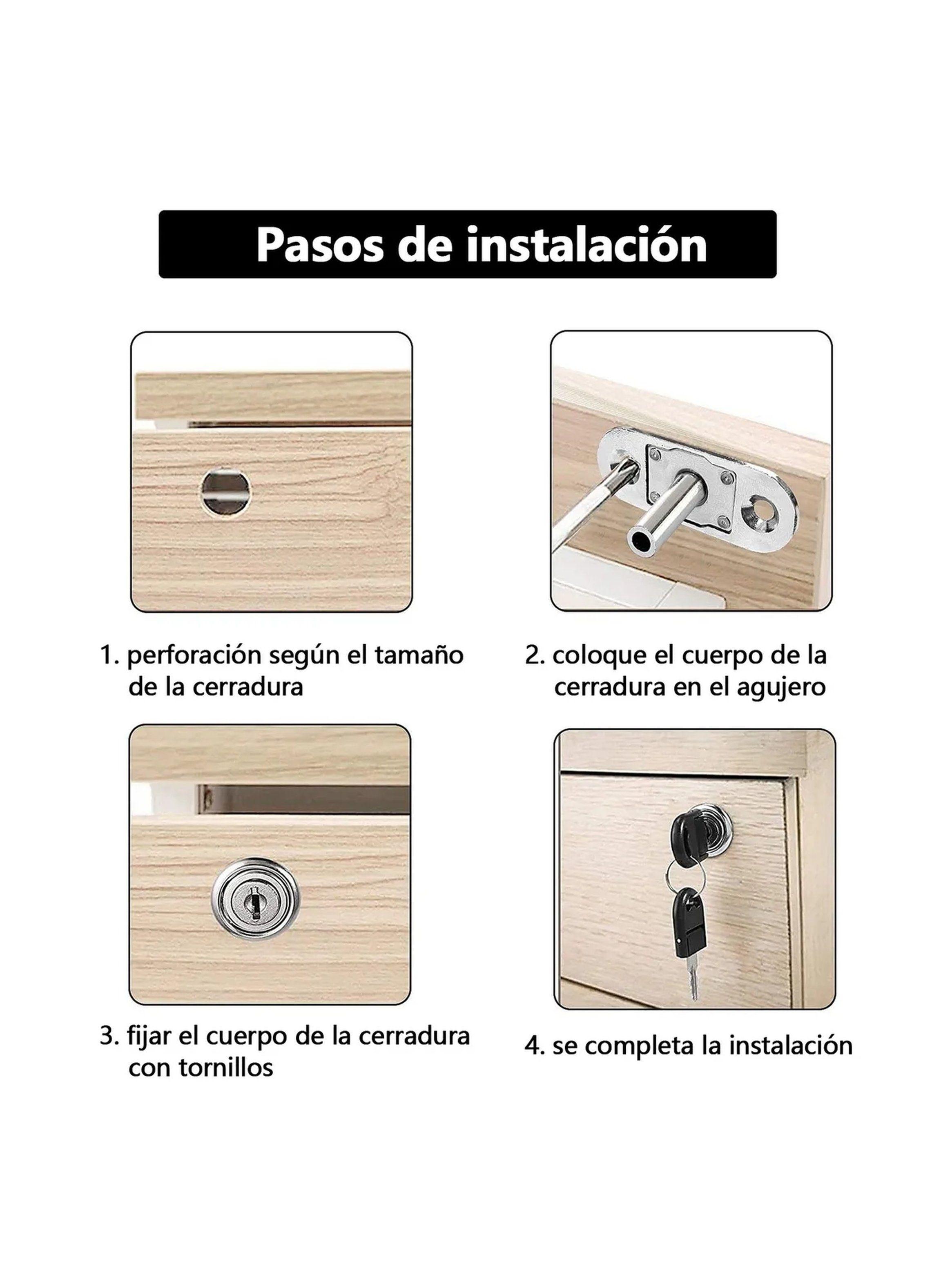 Cerraduras de Seguridad Para Gabinete Cilíndricas Cromadas x12 Con Llaves-3