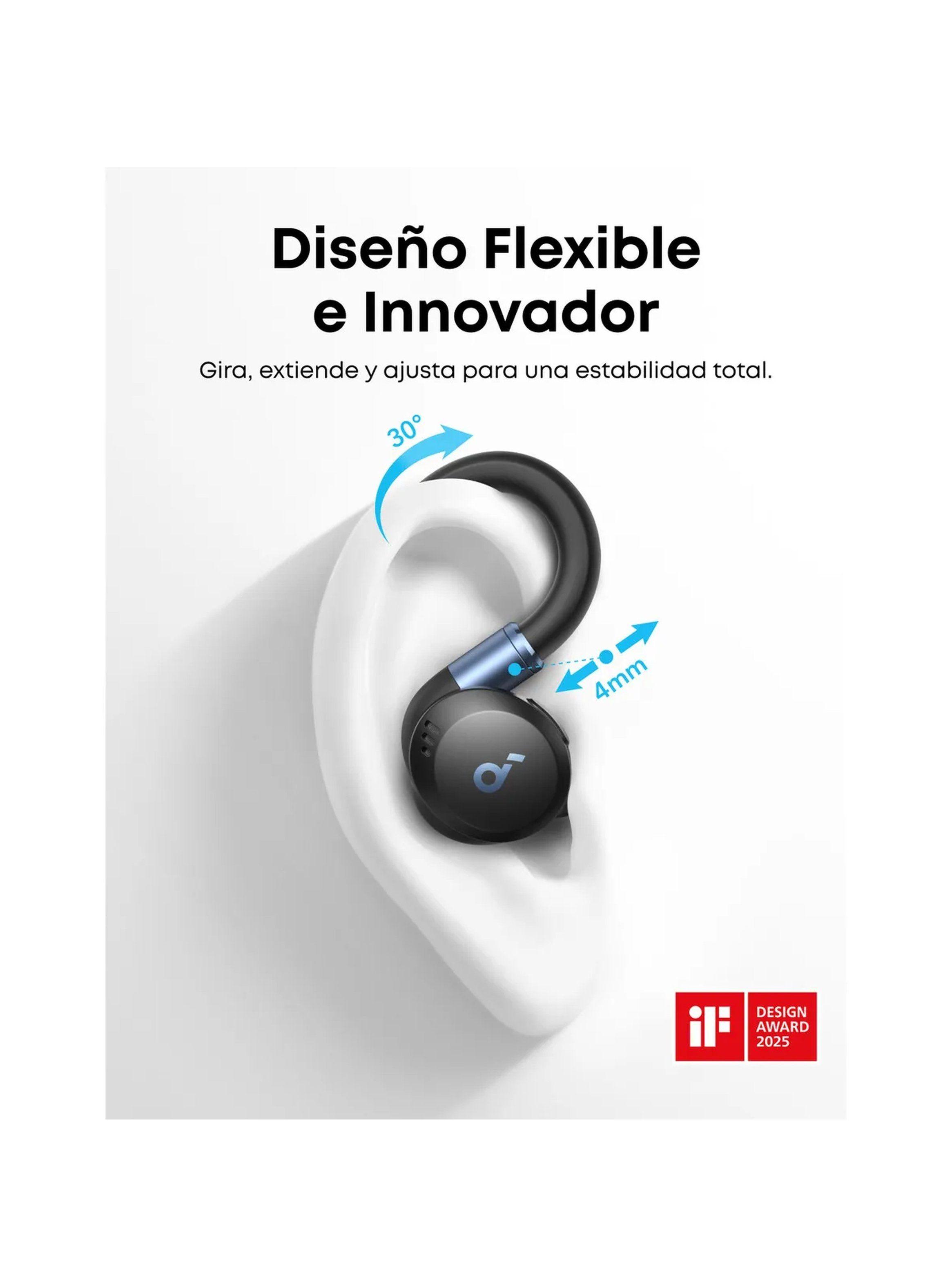 Auriculares Deportivos Inalámbricos Bluetooth Diseño Flexible Negros-1