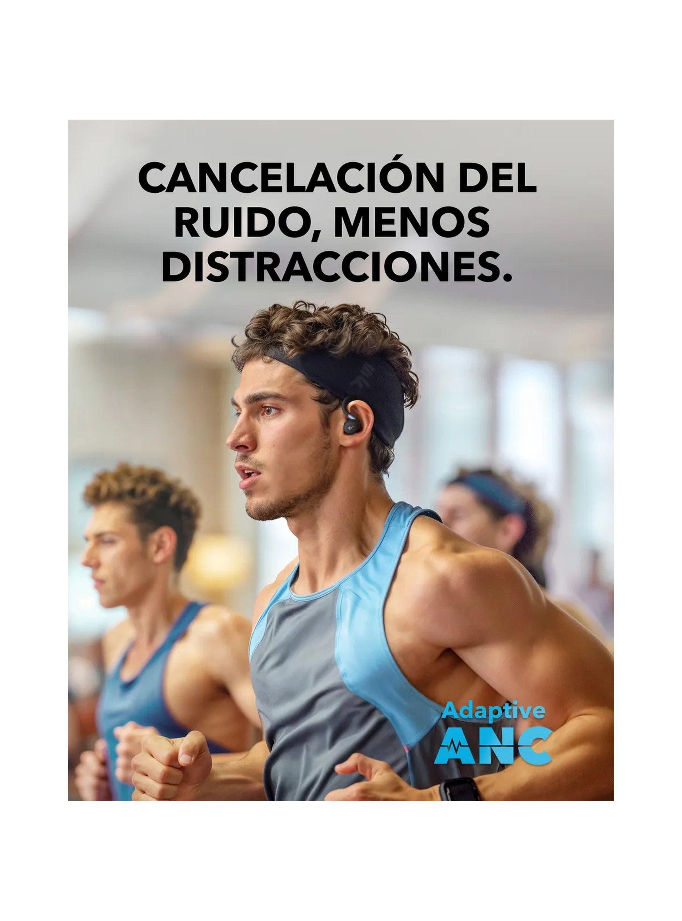 Auriculares Deportivos Inalámbricos Bluetooth Diseño Flexible Negros-3