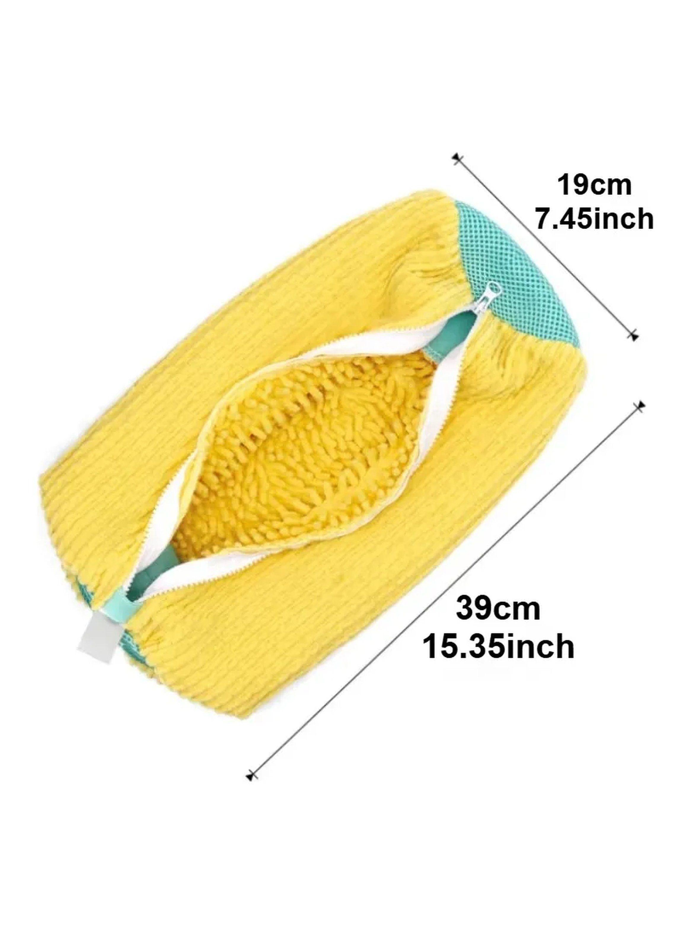 Bolsa Limpiadora para Zapatos con Cepillo Lavable Amarilla ajustable 39 cm x 19 cm-1