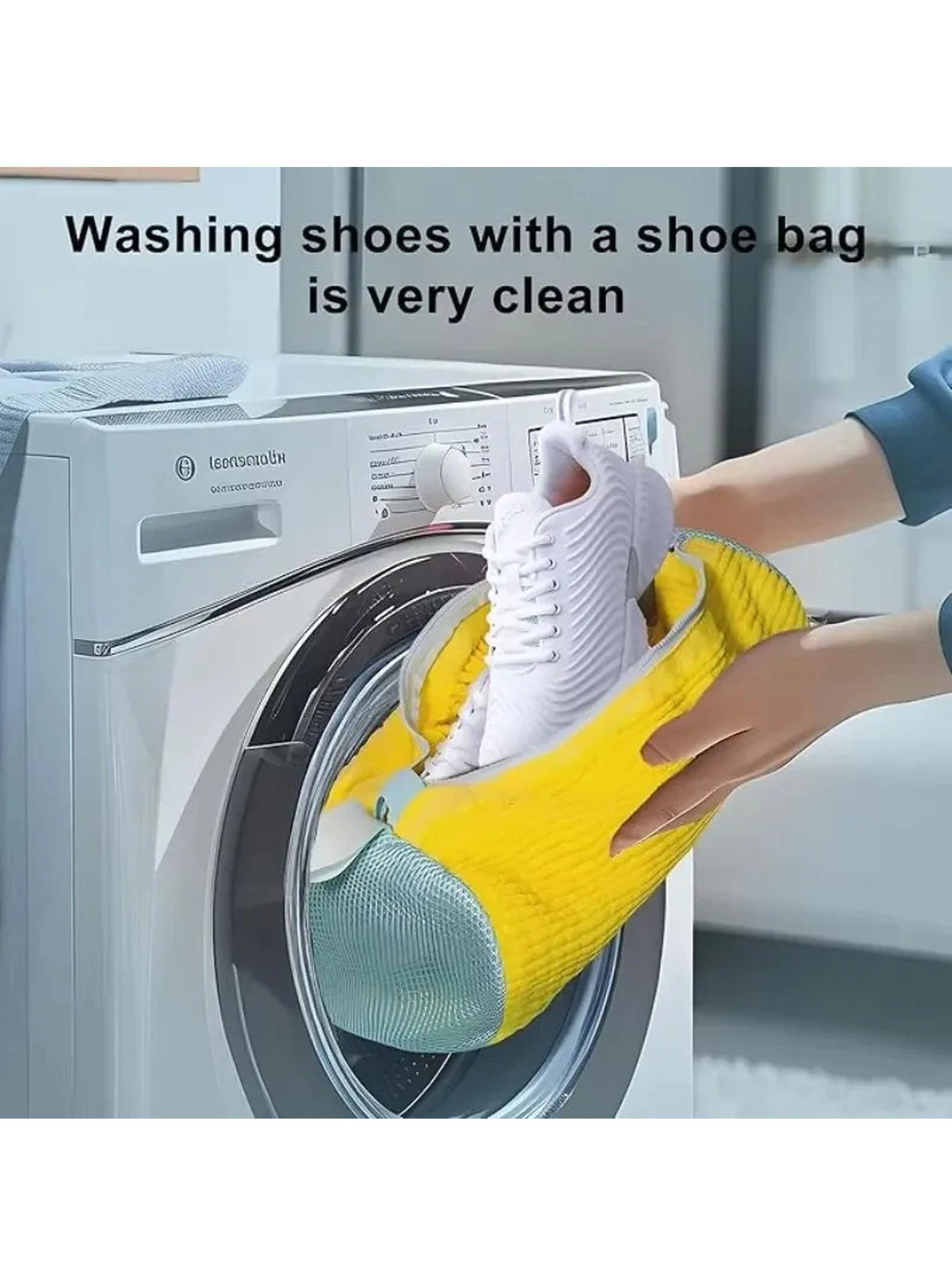 Bolsa Limpiadora para Zapatos con Cepillo Lavable Amarilla ajustable 39 cm x 19 cm-3