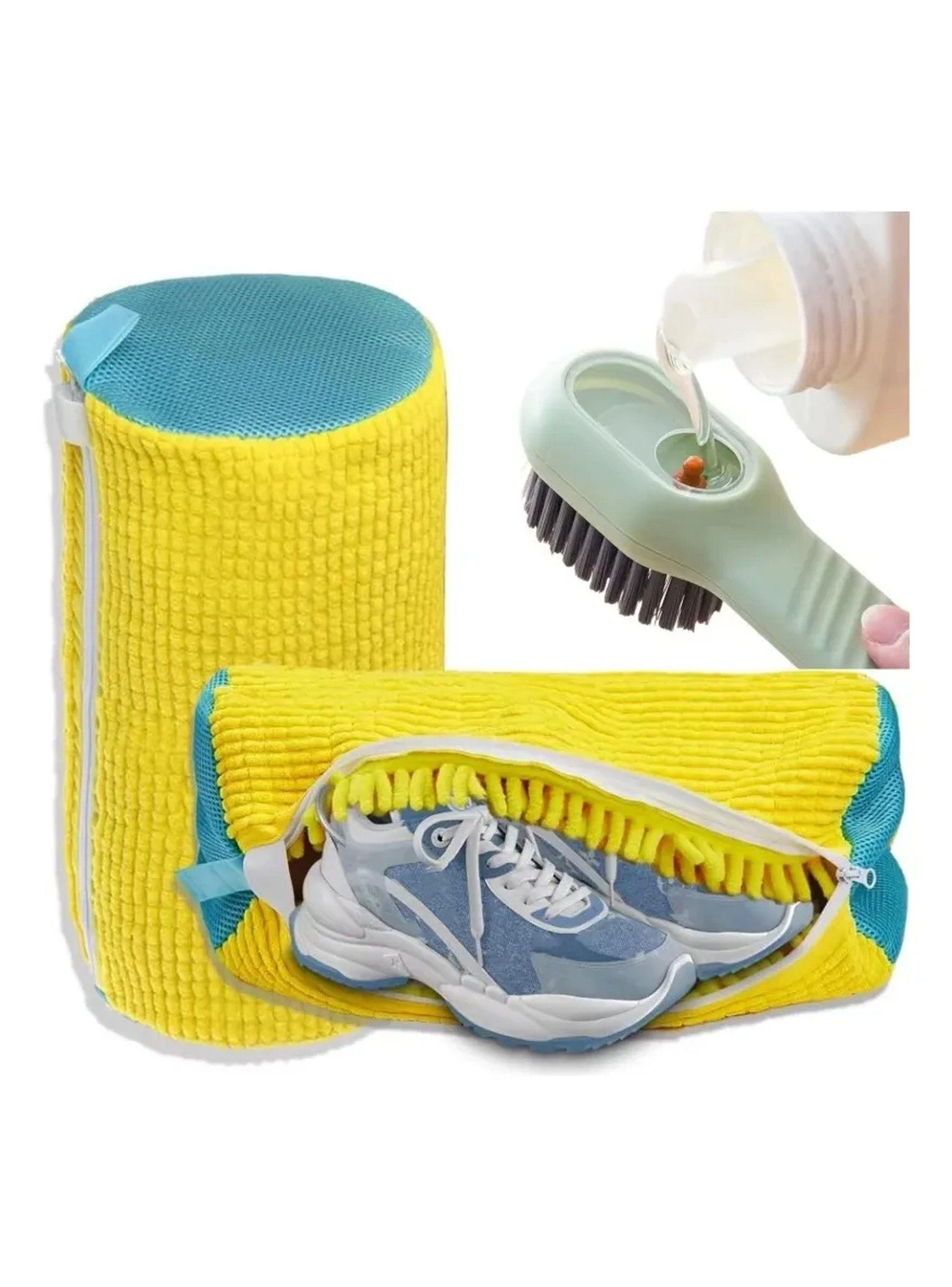 Bolsa Limpiadora para Zapatos con Cepillo Lavable Amarilla ajustable 39 cm x 19 cm-5