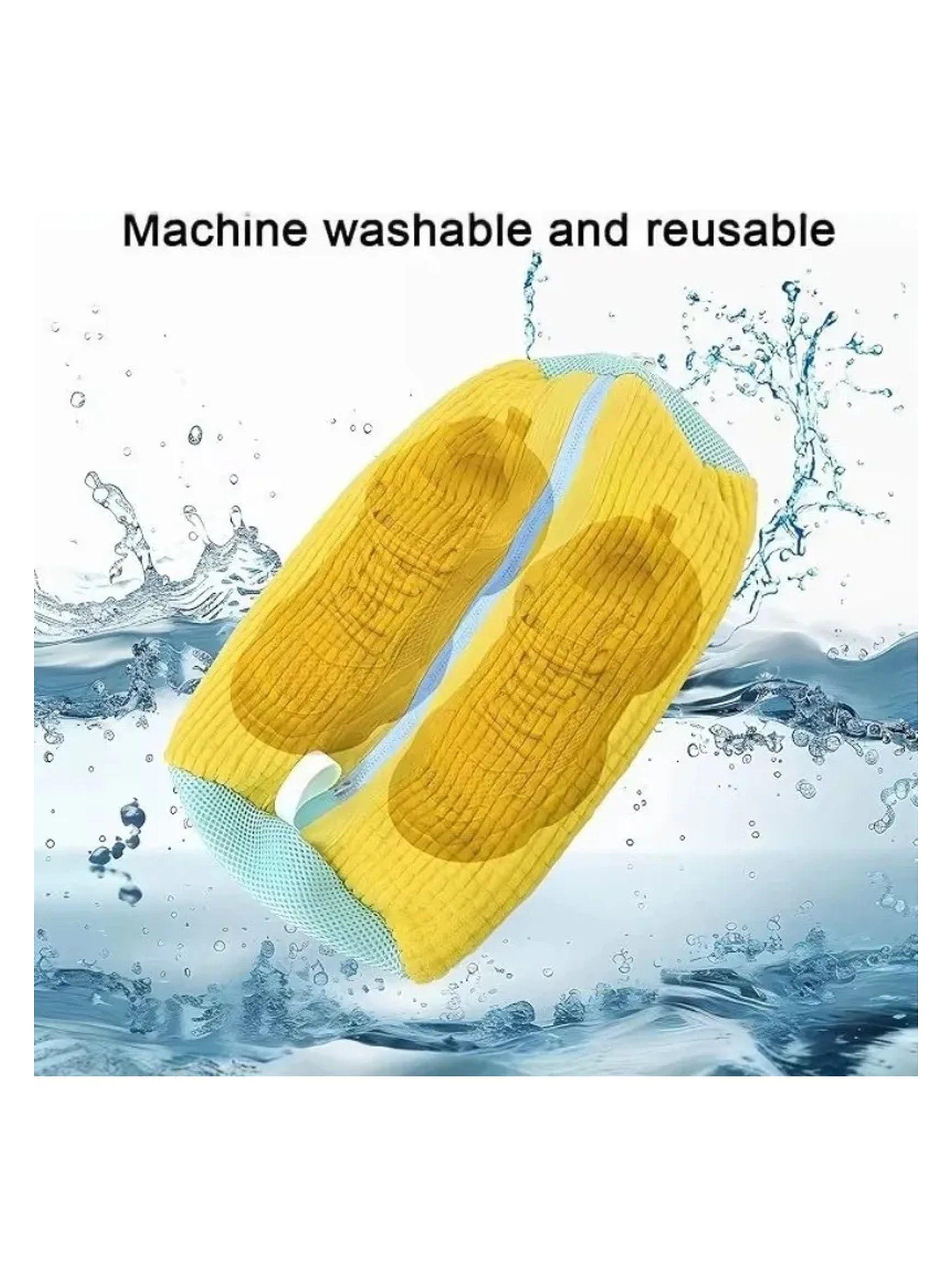 Bolsa Limpiadora para Zapatos con Cepillo Lavable Amarilla ajustable 39 cm x 19 cm-7