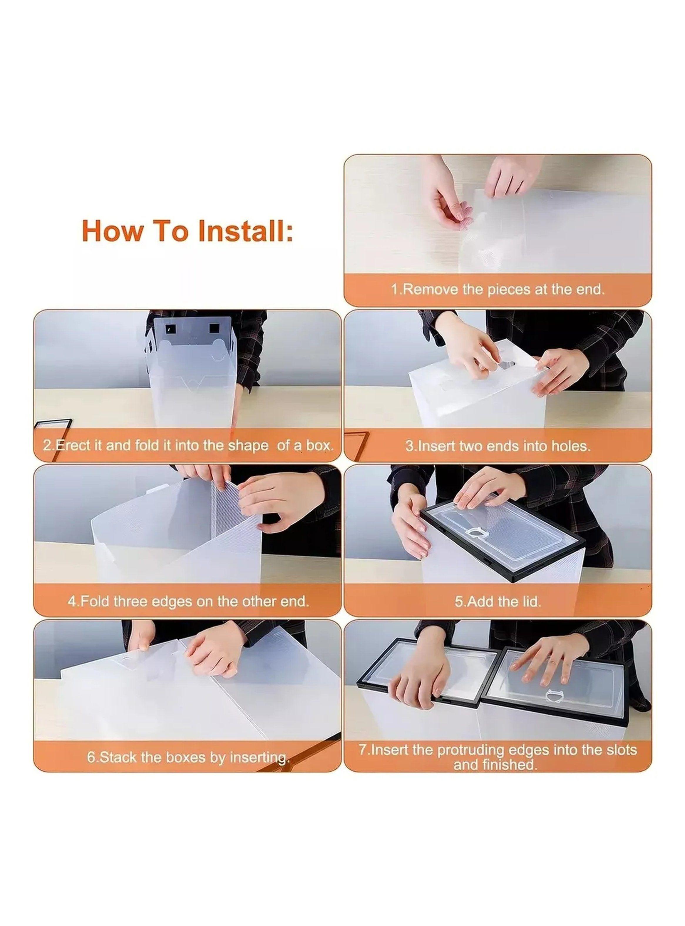 Caja Organizadora Apilable de Plástico Transparente Rectangular-5