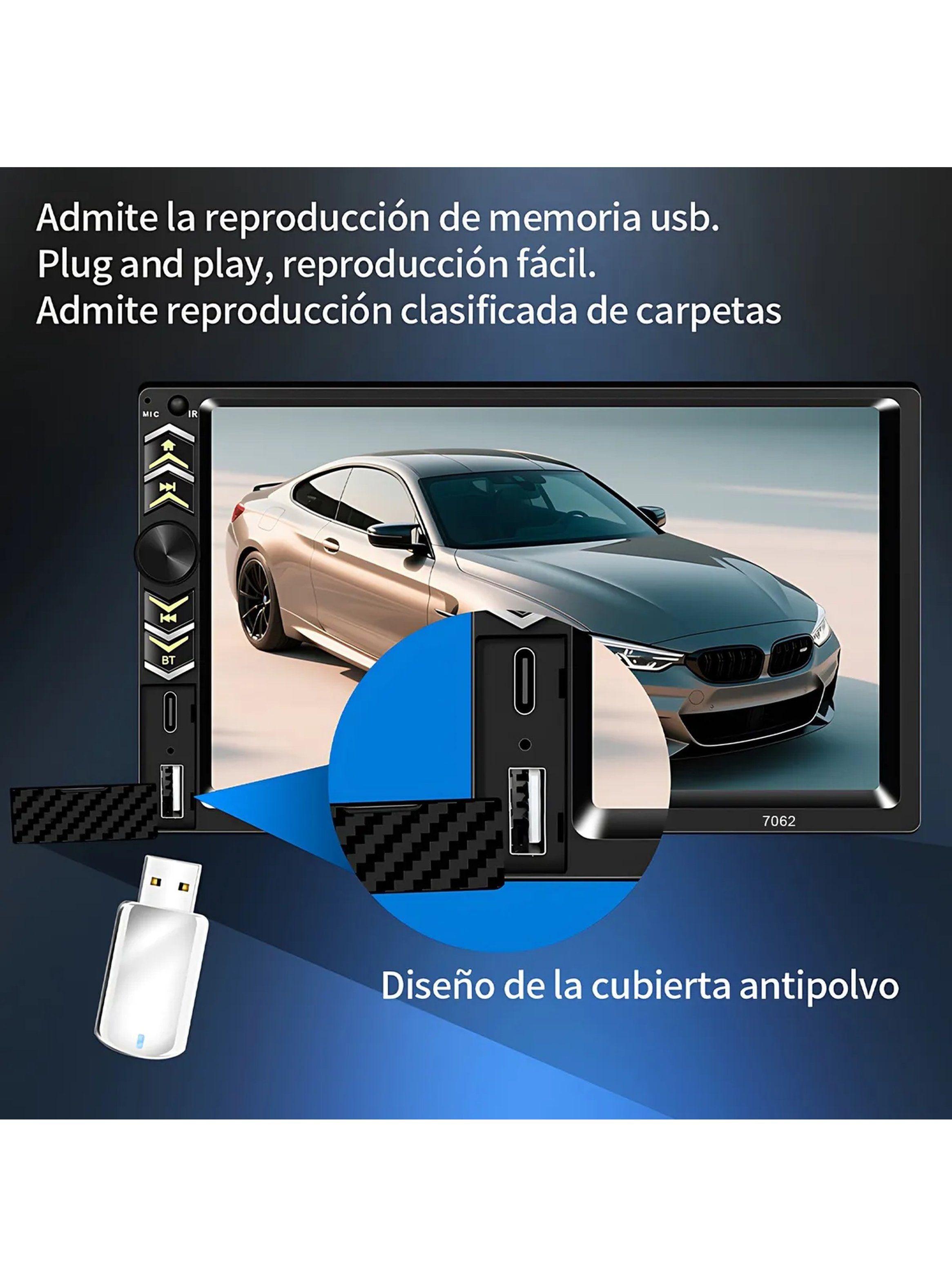 Reproductor Multimedia para Vehículos Pantalla Táctil 7 Pulgadas Bluetooth USB-3