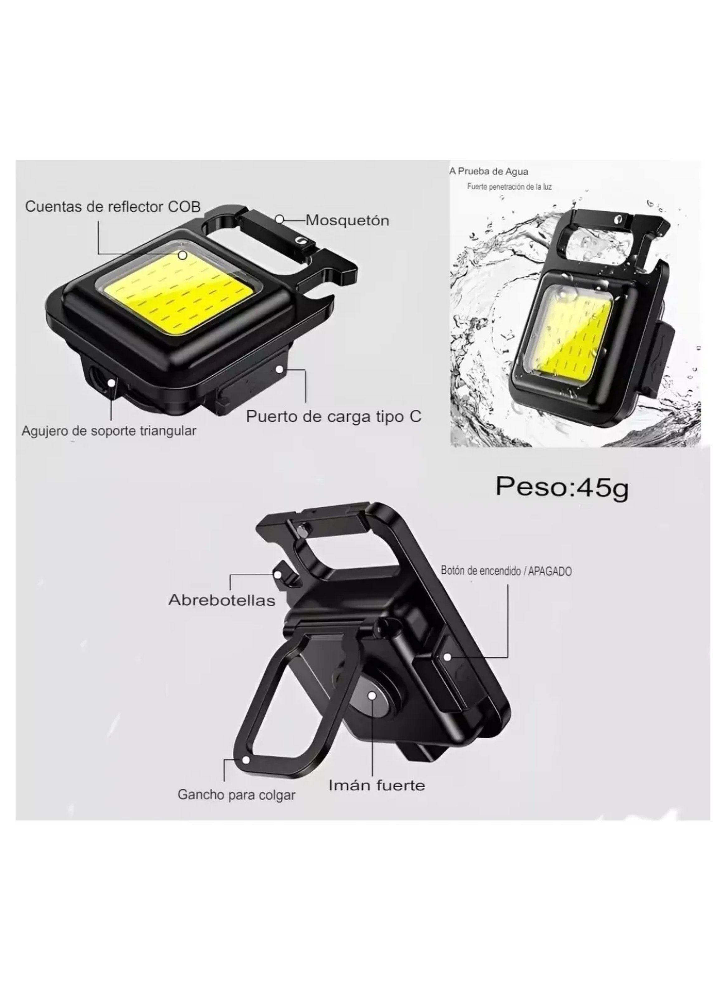 Luz LED Portátil Recargable Multifunción Negra-6