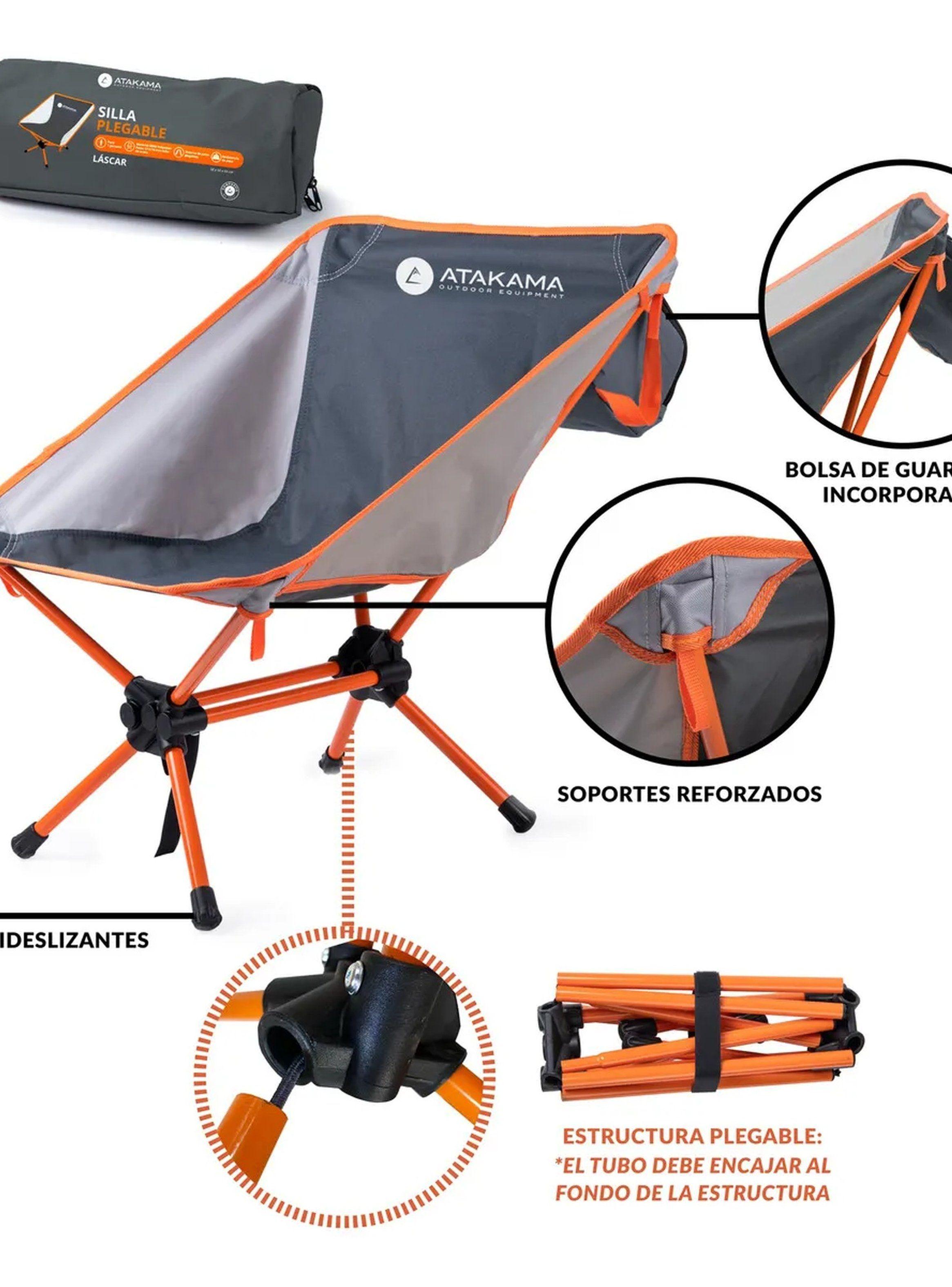 Silla Plegable Portátil Aluminio Ligero Resistente Camping-8