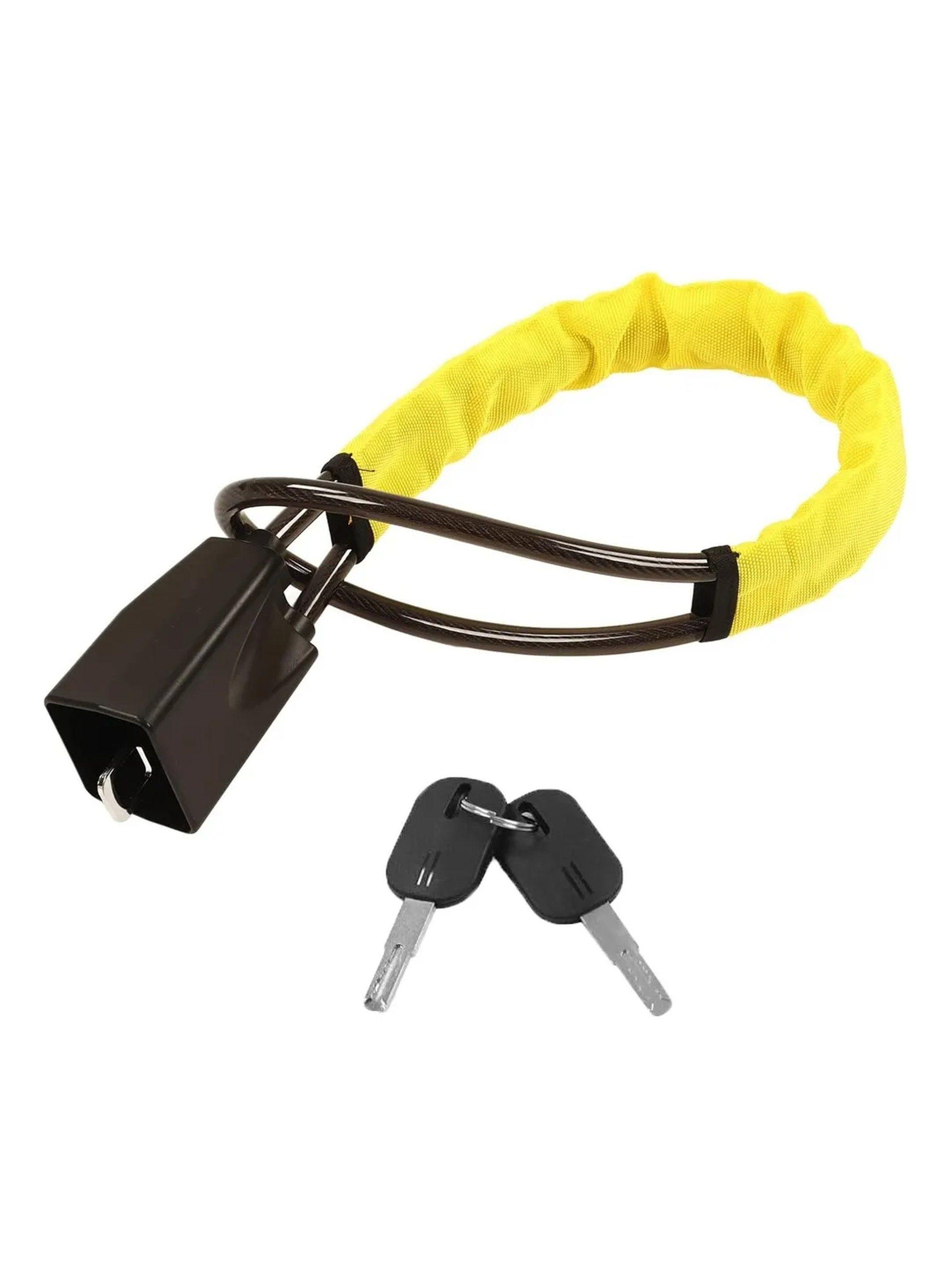 Candado Antirrobo para Volante Universal con Llaves Diseño Amarillo-0