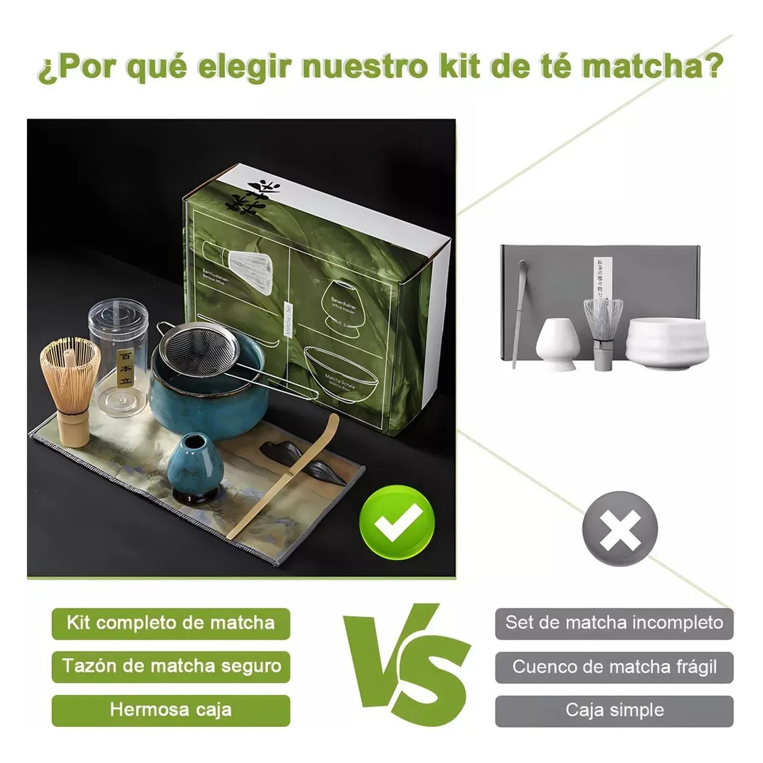Kit de Ceremonia de Té Matcha Tradicional Cerámica Natural y Bambú-4