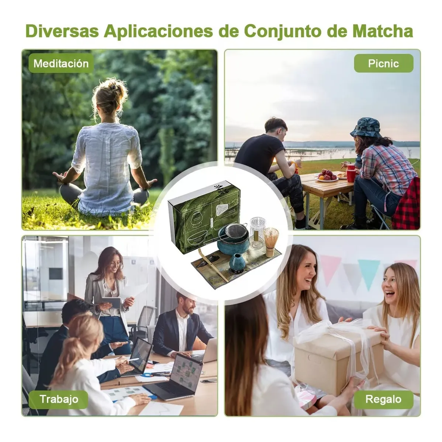 Kit de Ceremonia de Té Matcha Tradicional Cerámica Natural y Bambú-6