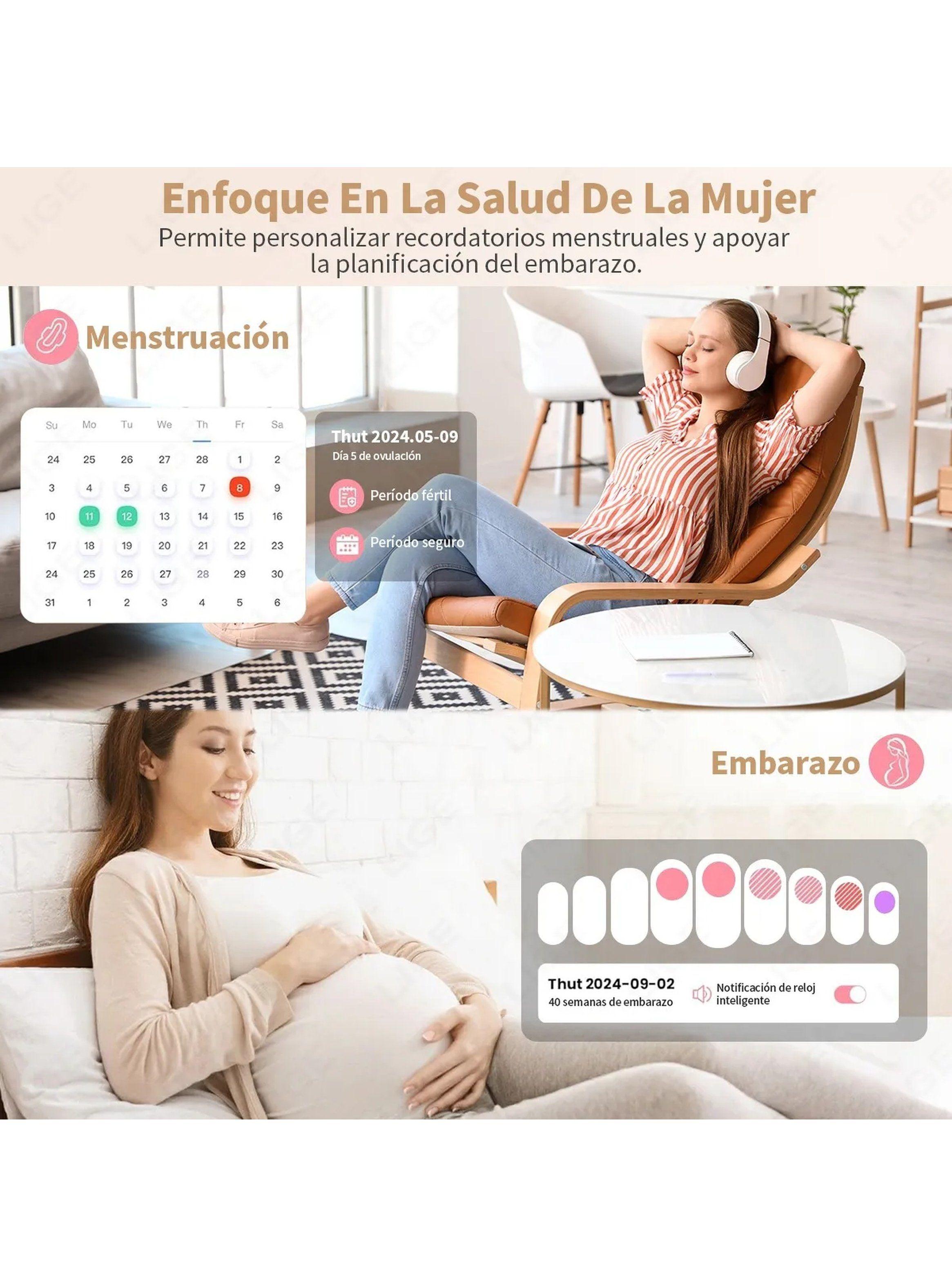 Smartwatch Pantalla Táctil Multifuncional Bluetooth Oro Rosa-7