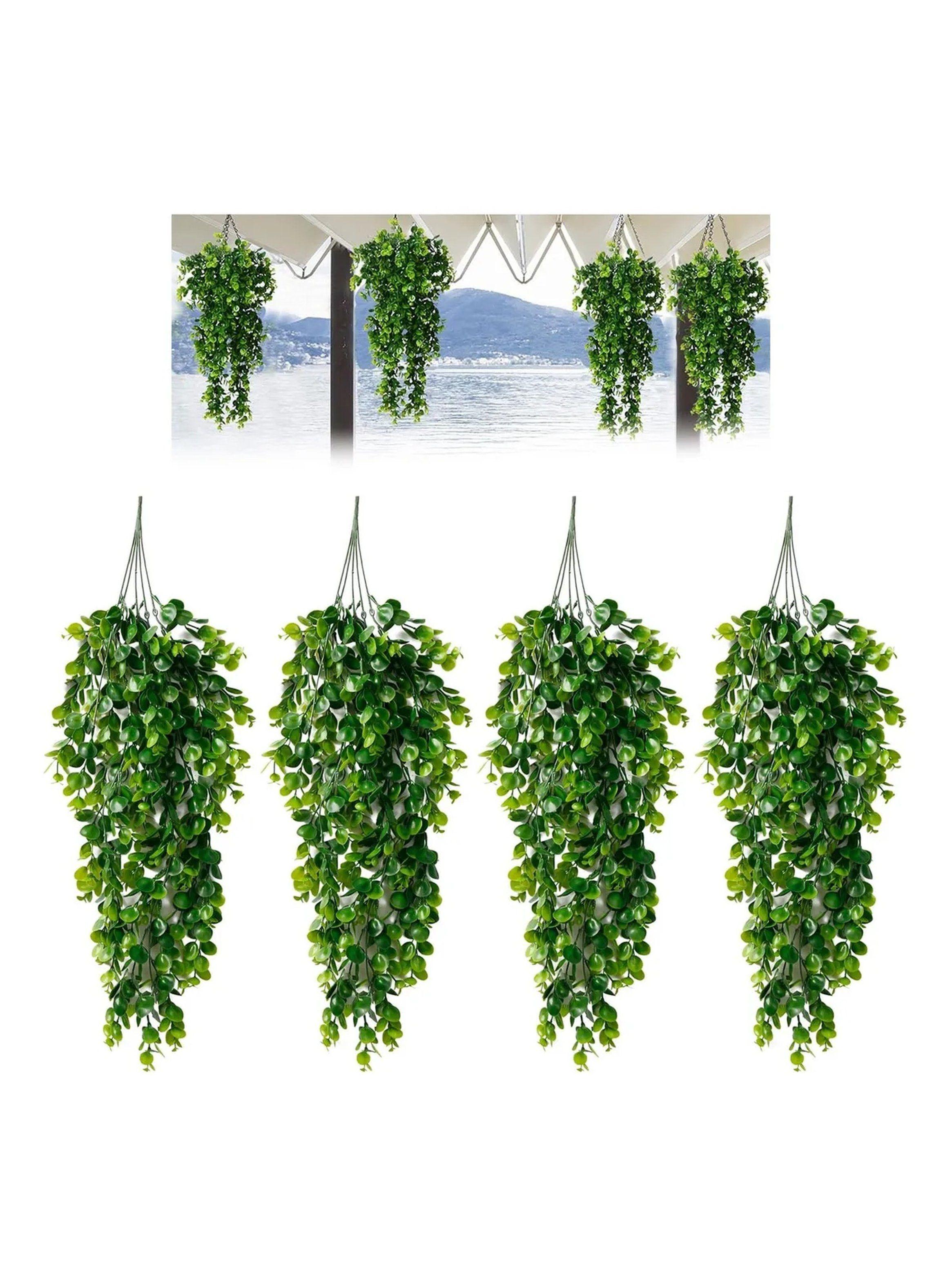 Plantas Colgantes Artificiales Decorativas 75cm X4 Interior y Exterior-0