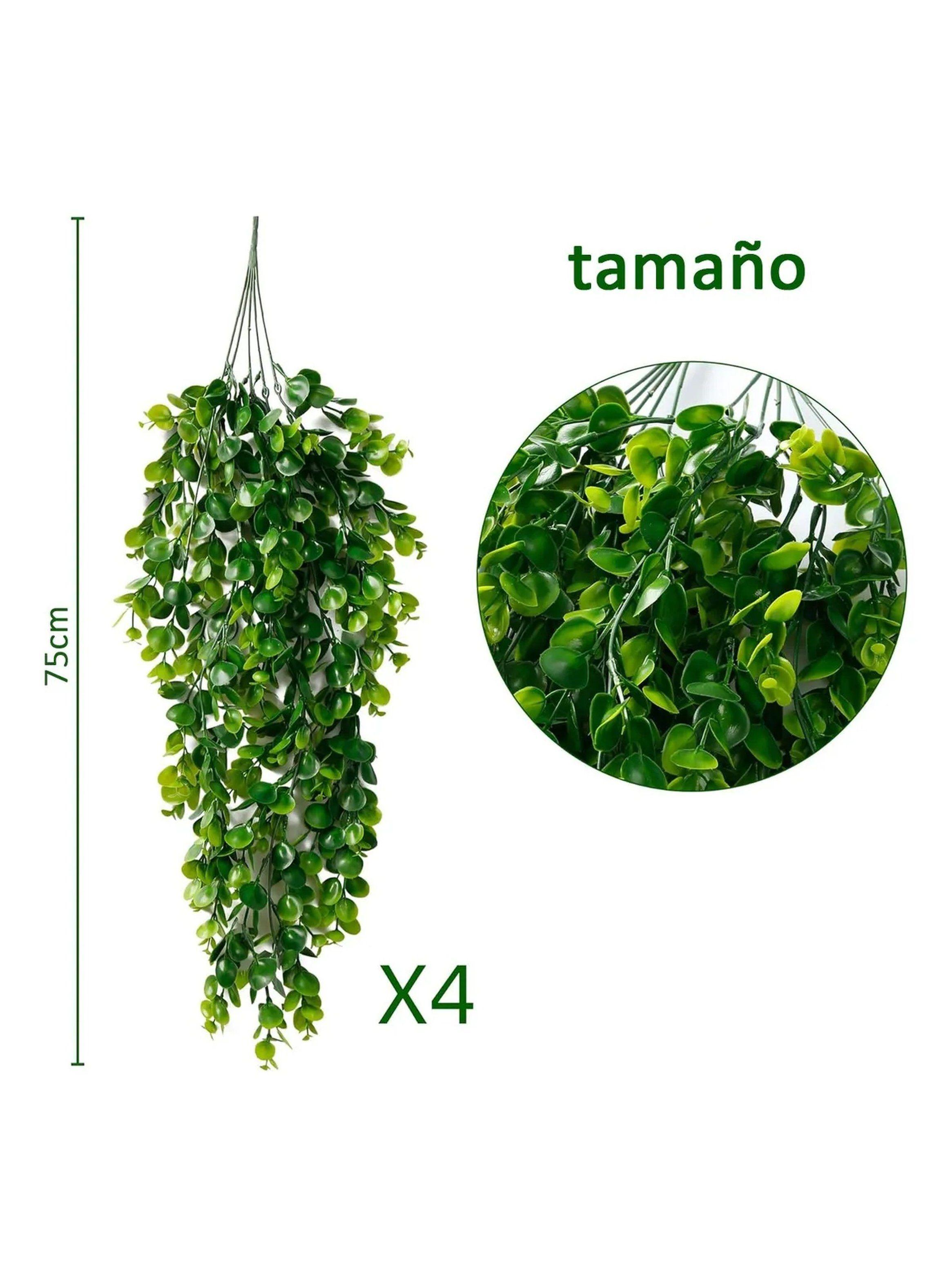 Plantas Colgantes Artificiales Decorativas 75cm X4 Interior y Exterior-1