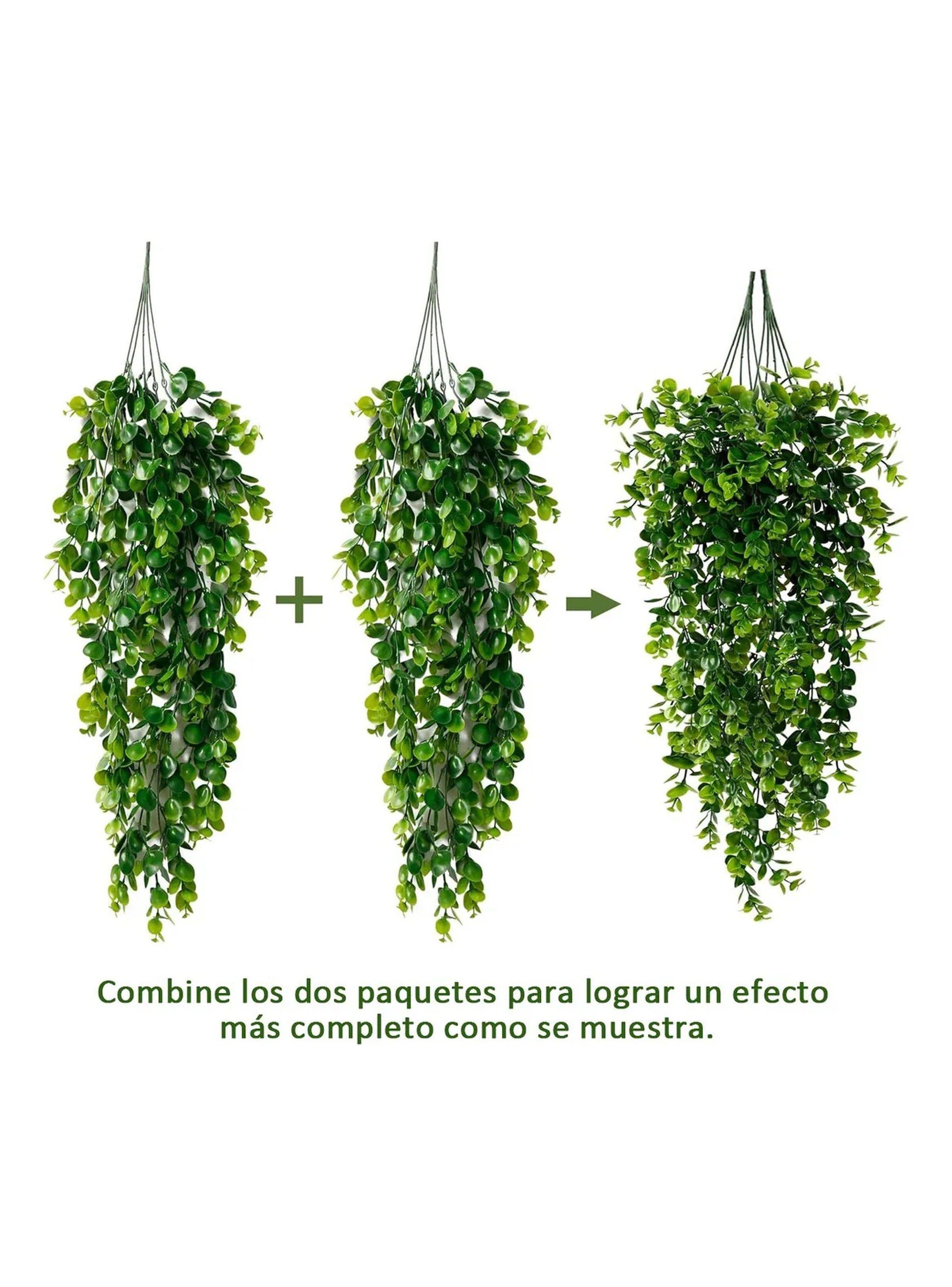 Plantas Colgantes Artificiales Decorativas 75cm X4 Interior y Exterior-2