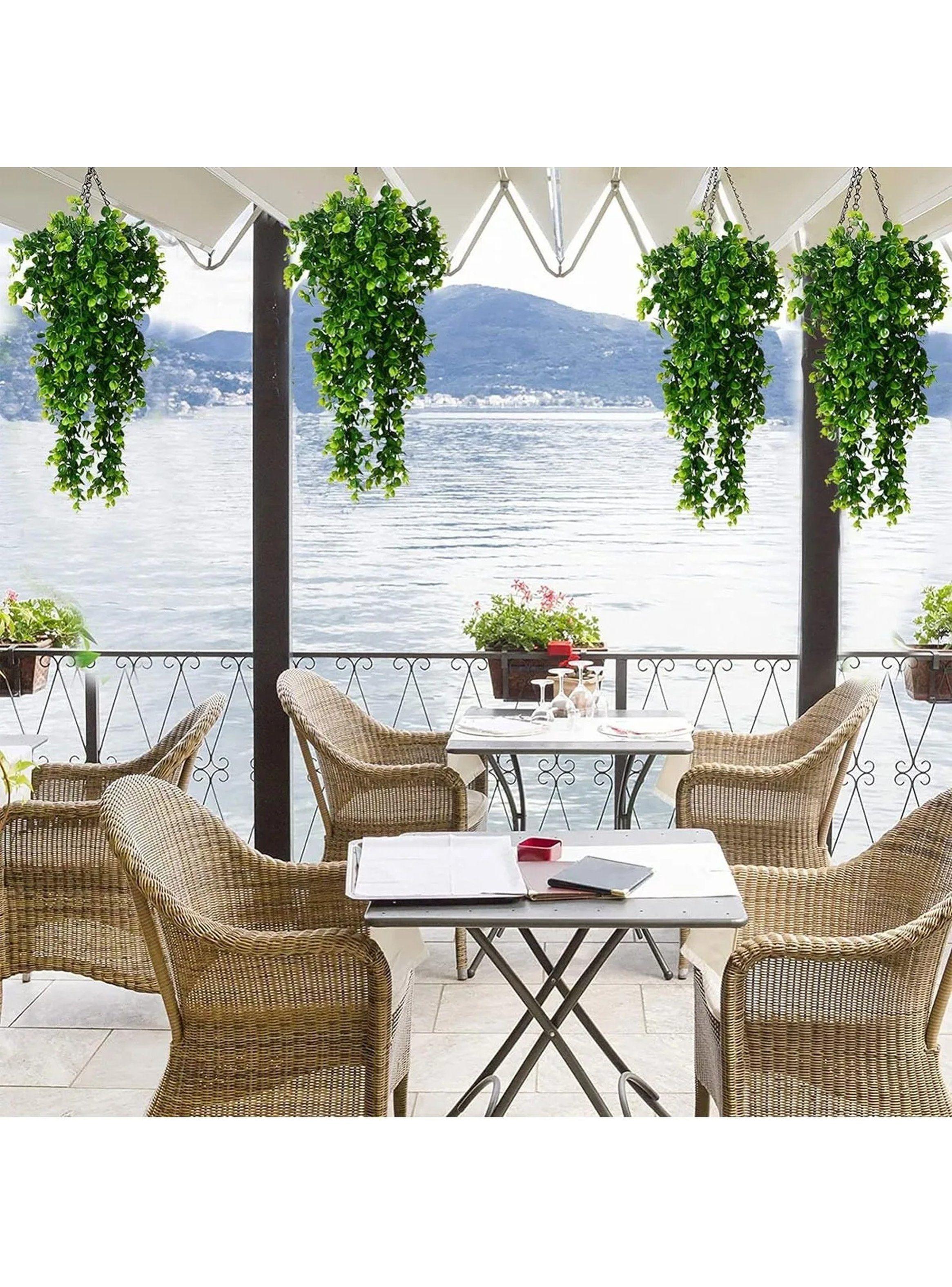 Plantas Colgantes Artificiales Decorativas 75cm X4 Interior y Exterior-4