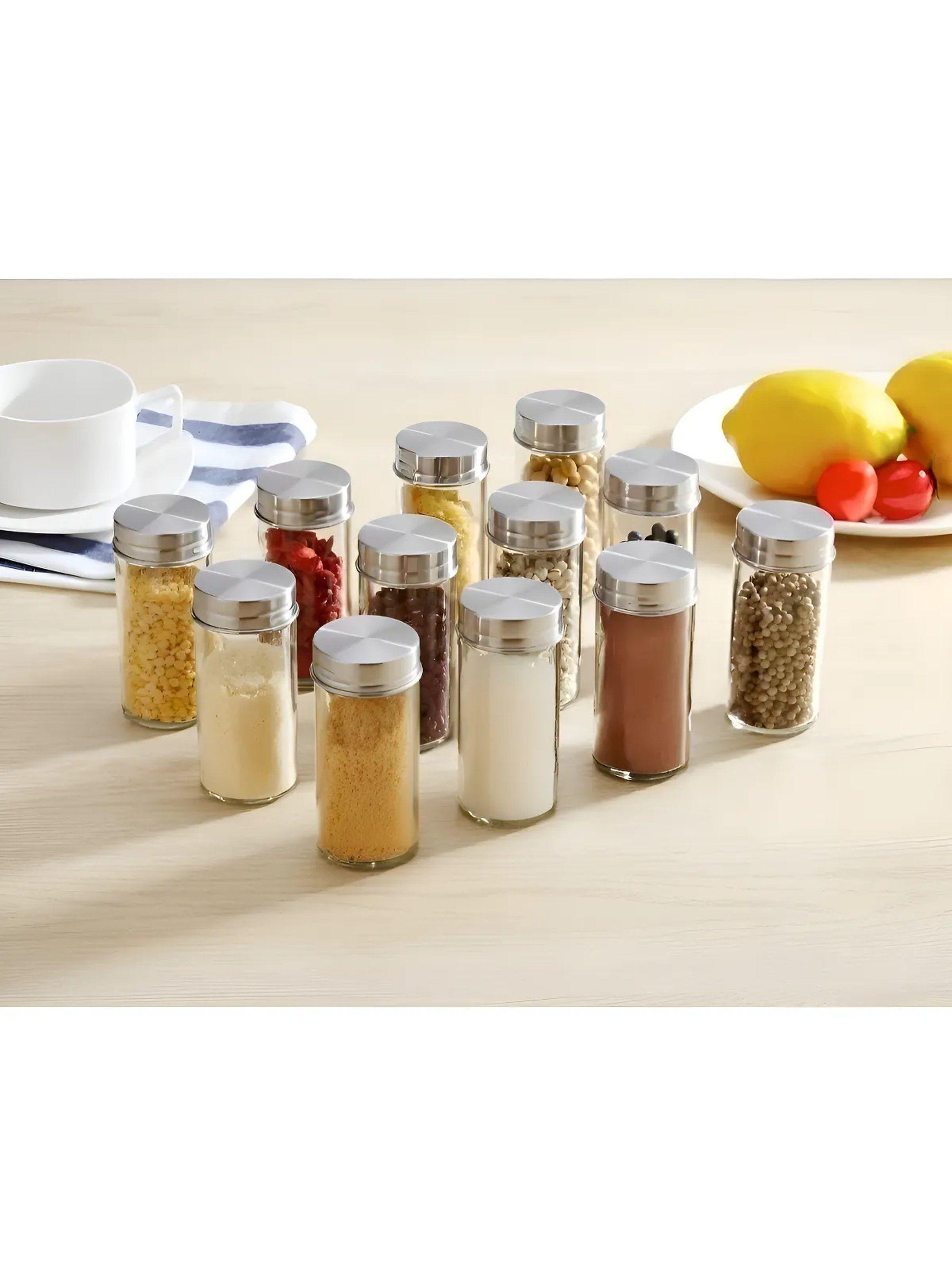 Organizador de Especias Giratorio Acero Inoxidable 12 Frascos 21cm-4