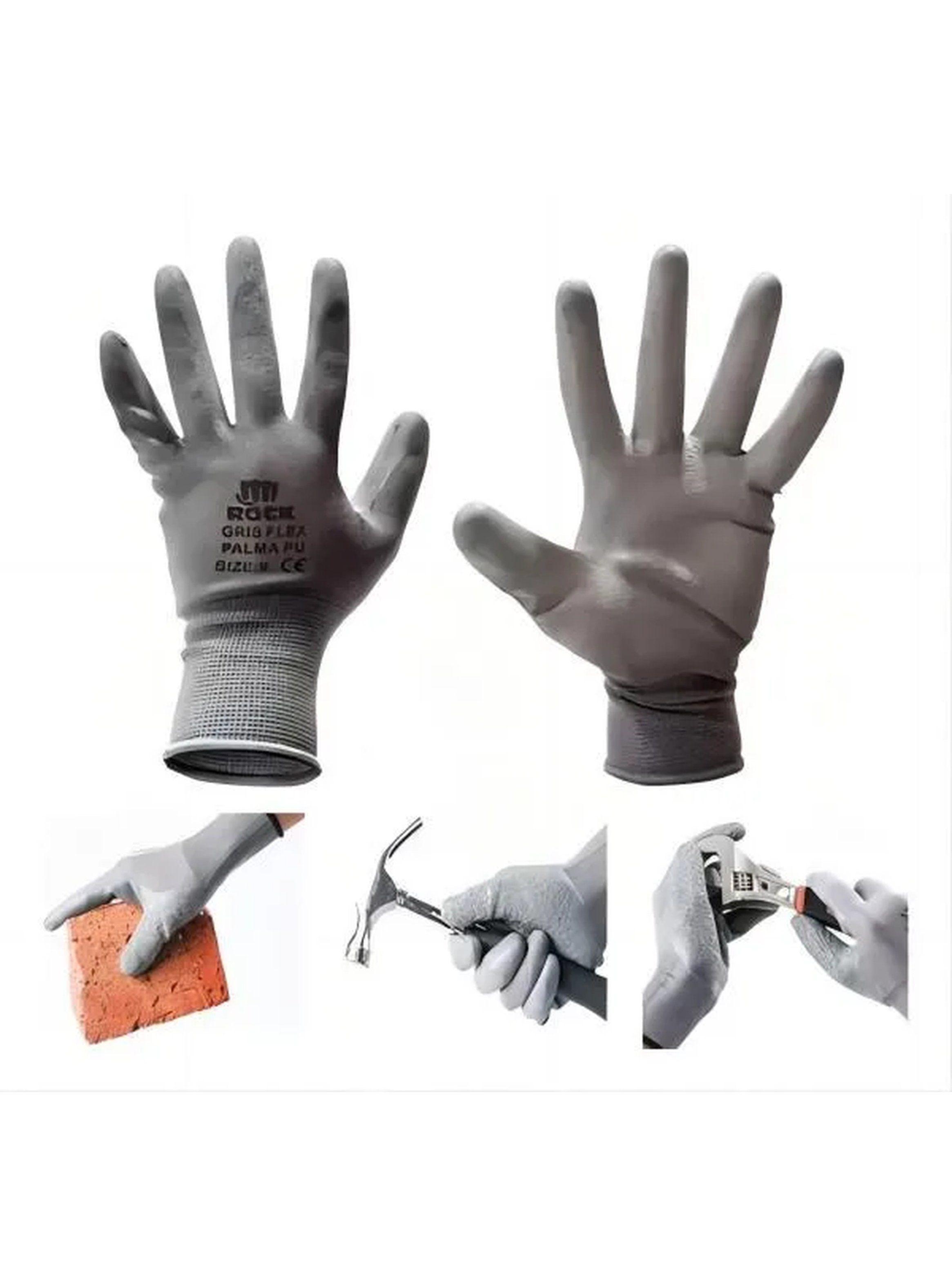 Guantes de Trabajo Resistentes Pack 12 Pares Gris-0
