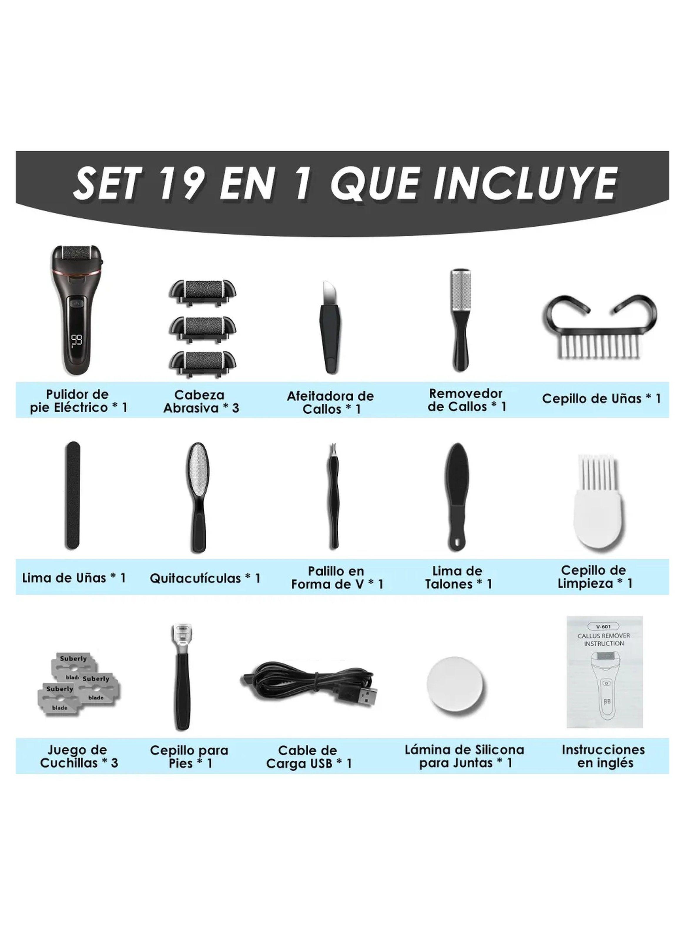 Removedor de Callos Eléctrico Impermeable Ajustable Pantalla Digital-6