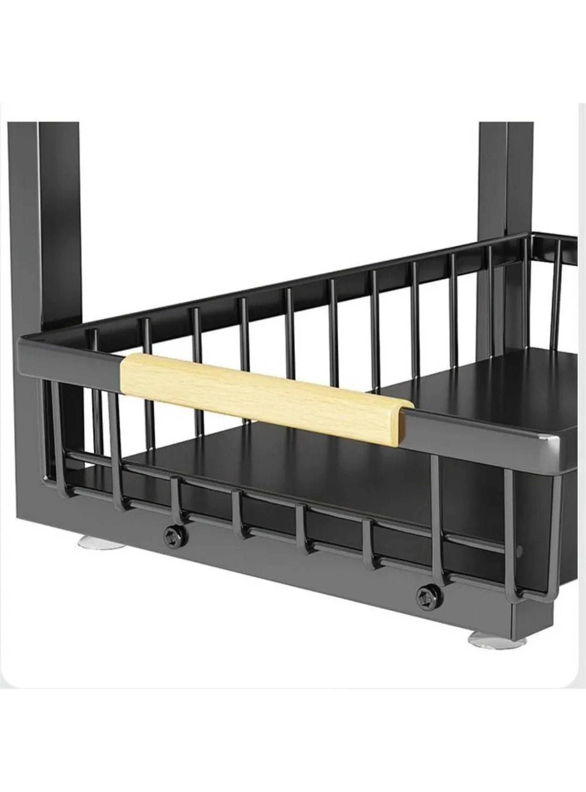 Organizador de Cocina de Metal con Altura Ajustable y Bandejas Extraíbles 2 Niveles-7