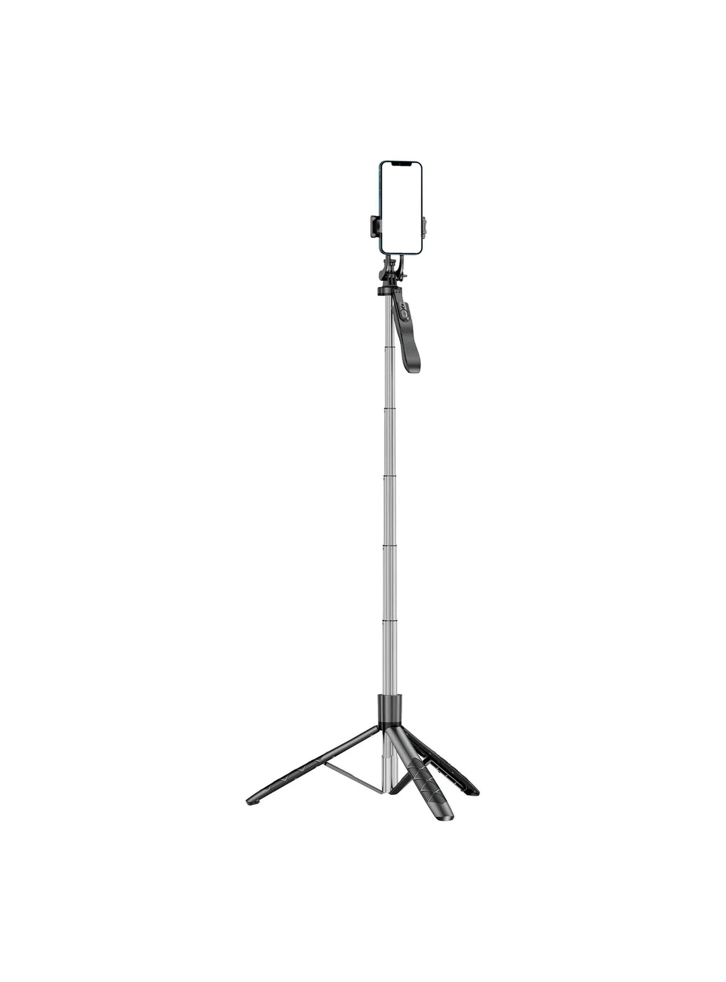 Trípode Selfie Stick Ajustable con Bluetooth y Soporte para Teléfono-1