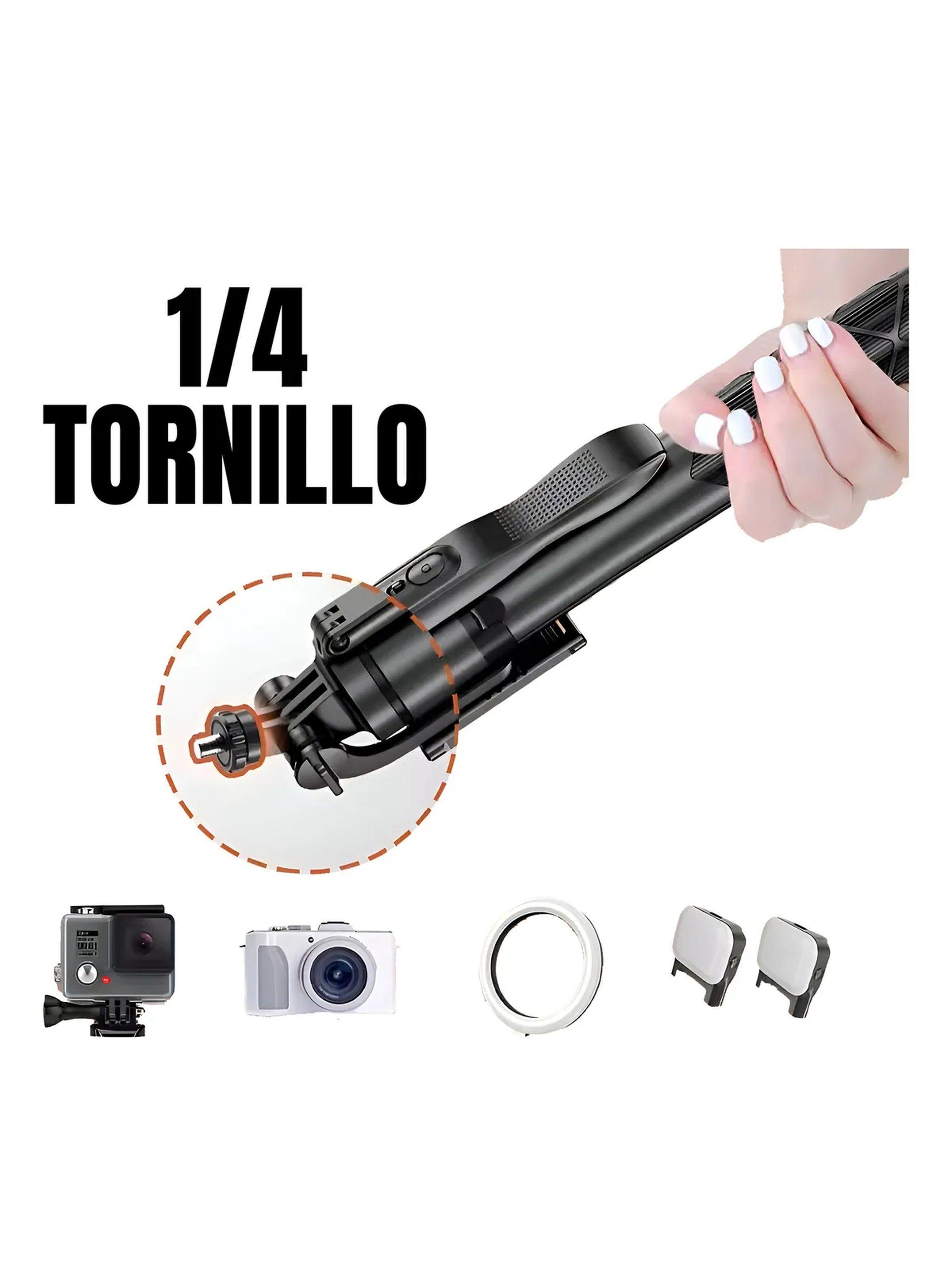 Trípode Selfie Stick Ajustable con Bluetooth y Soporte para Teléfono-6