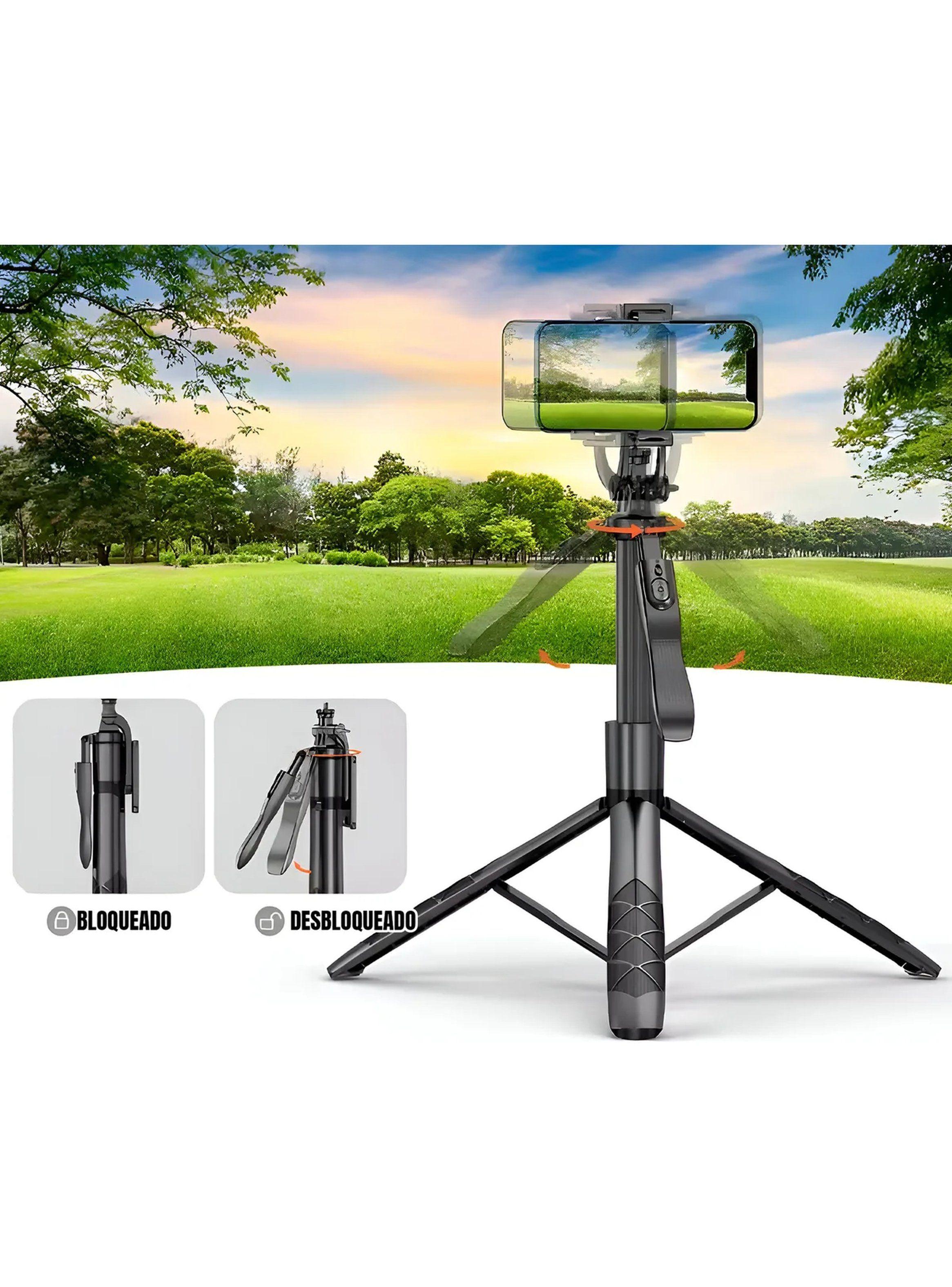 Trípode Selfie Stick Ajustable con Bluetooth y Soporte para Teléfono-7