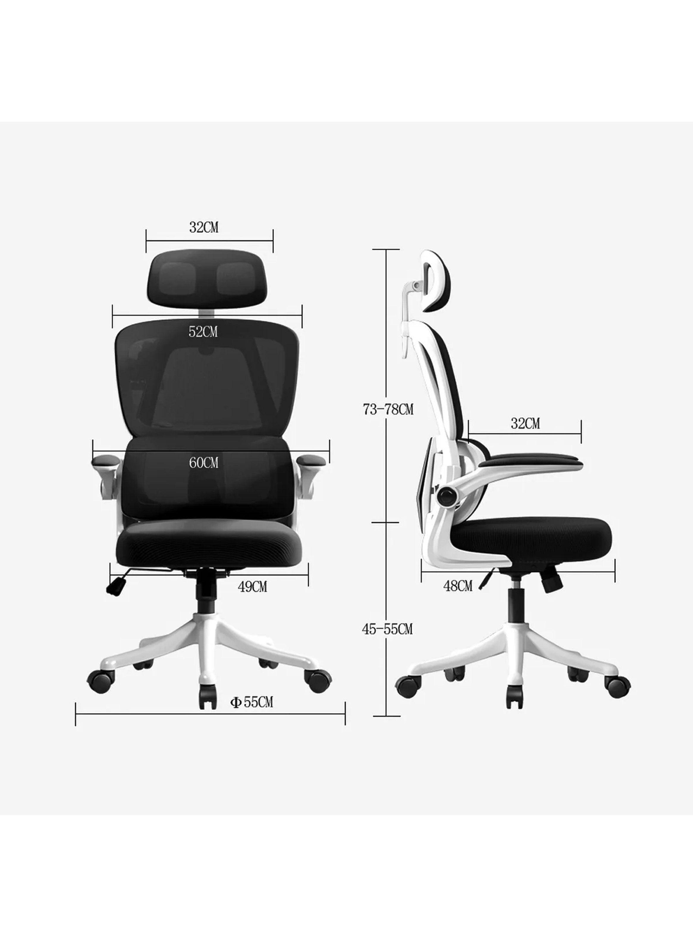 Silla de Oficina Ergonómica Ajustable Respaldo Lumbar y Reposacabezas-6