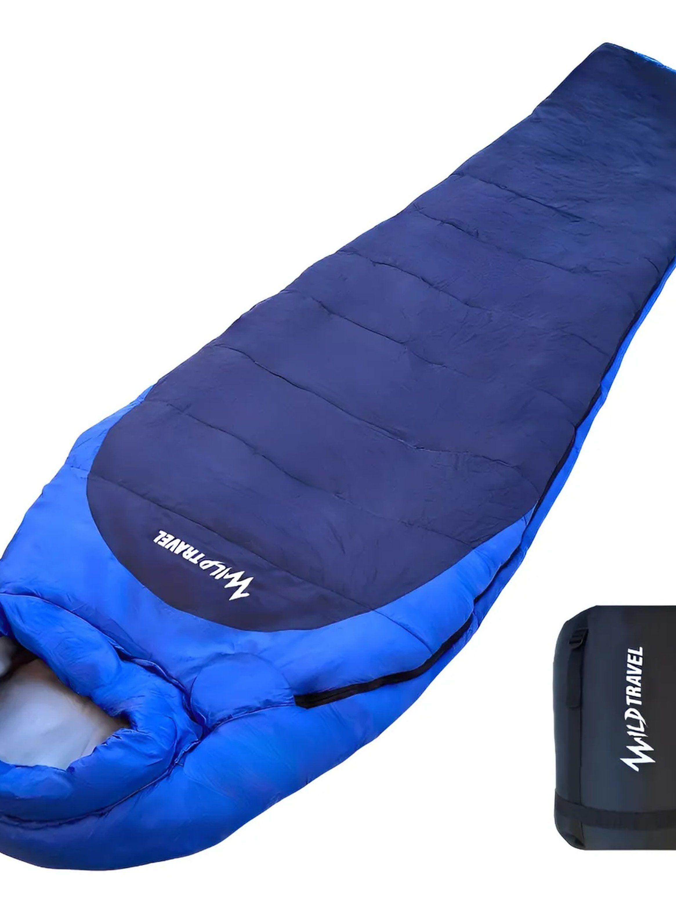 Saco de Dormir Térmico Portátil de Invierno Ligero Azul-0