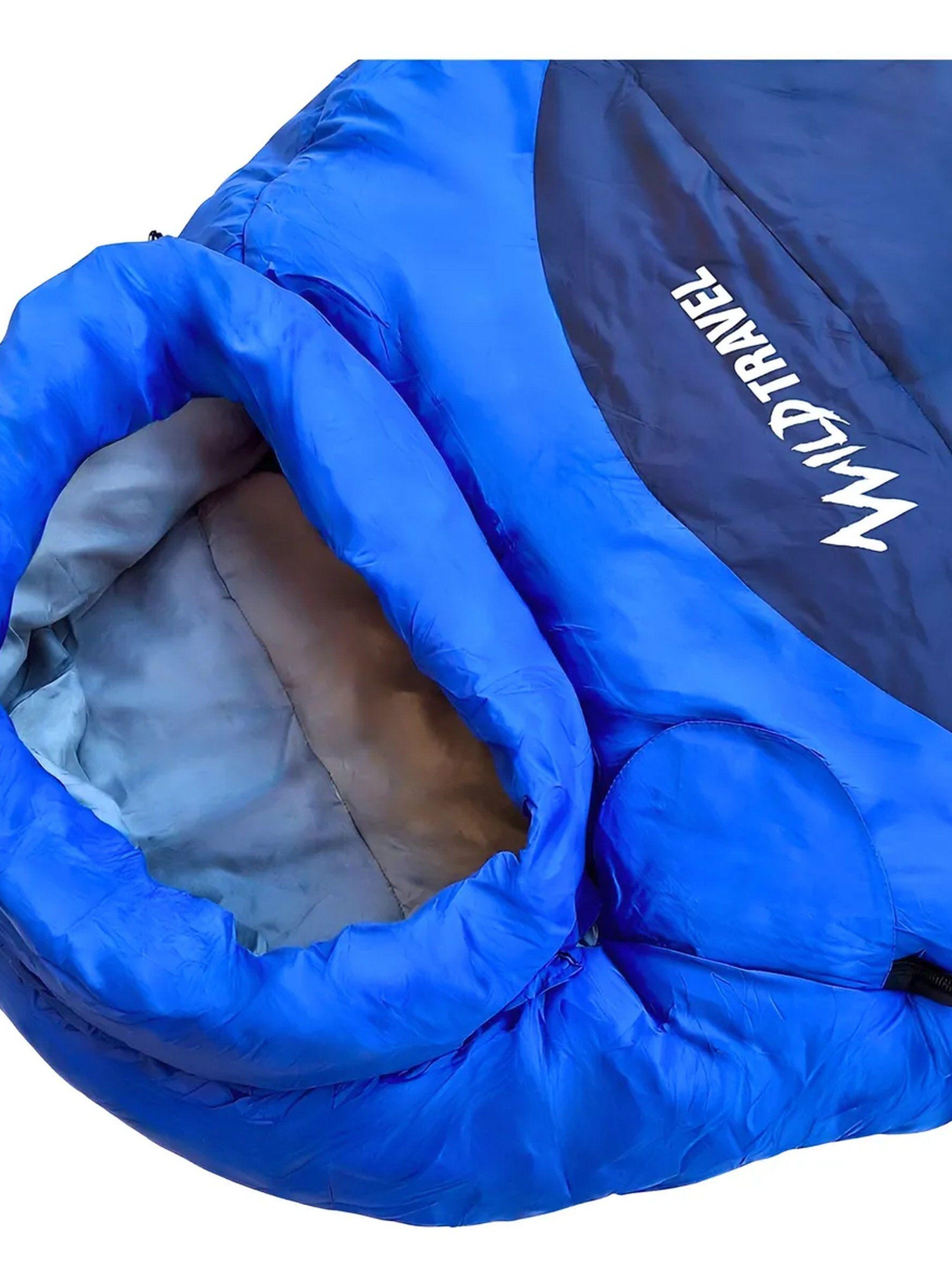 Saco de Dormir Térmico Portátil de Invierno Ligero Azul-1