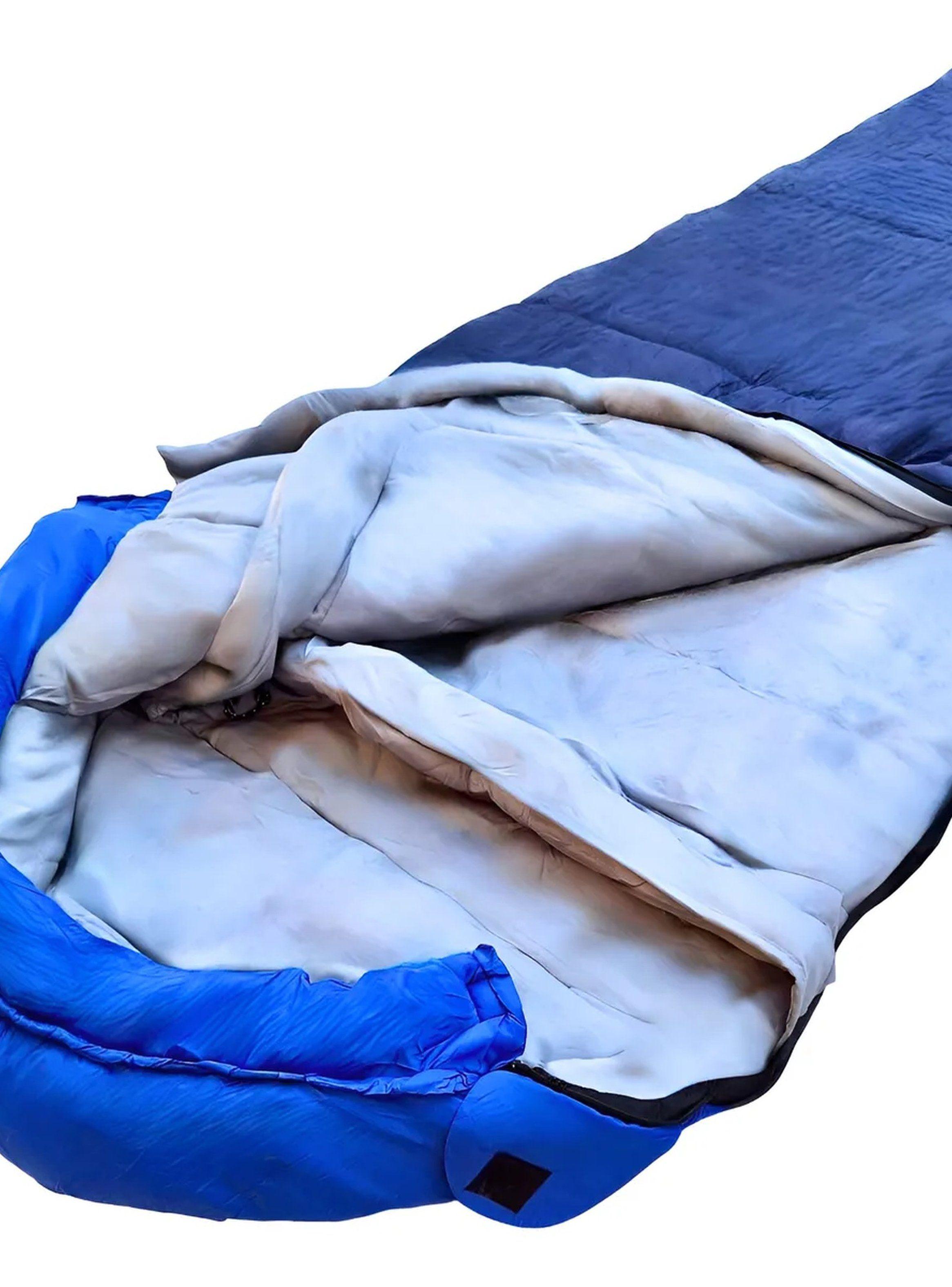 Saco de Dormir Térmico Portátil de Invierno Ligero Azul-2