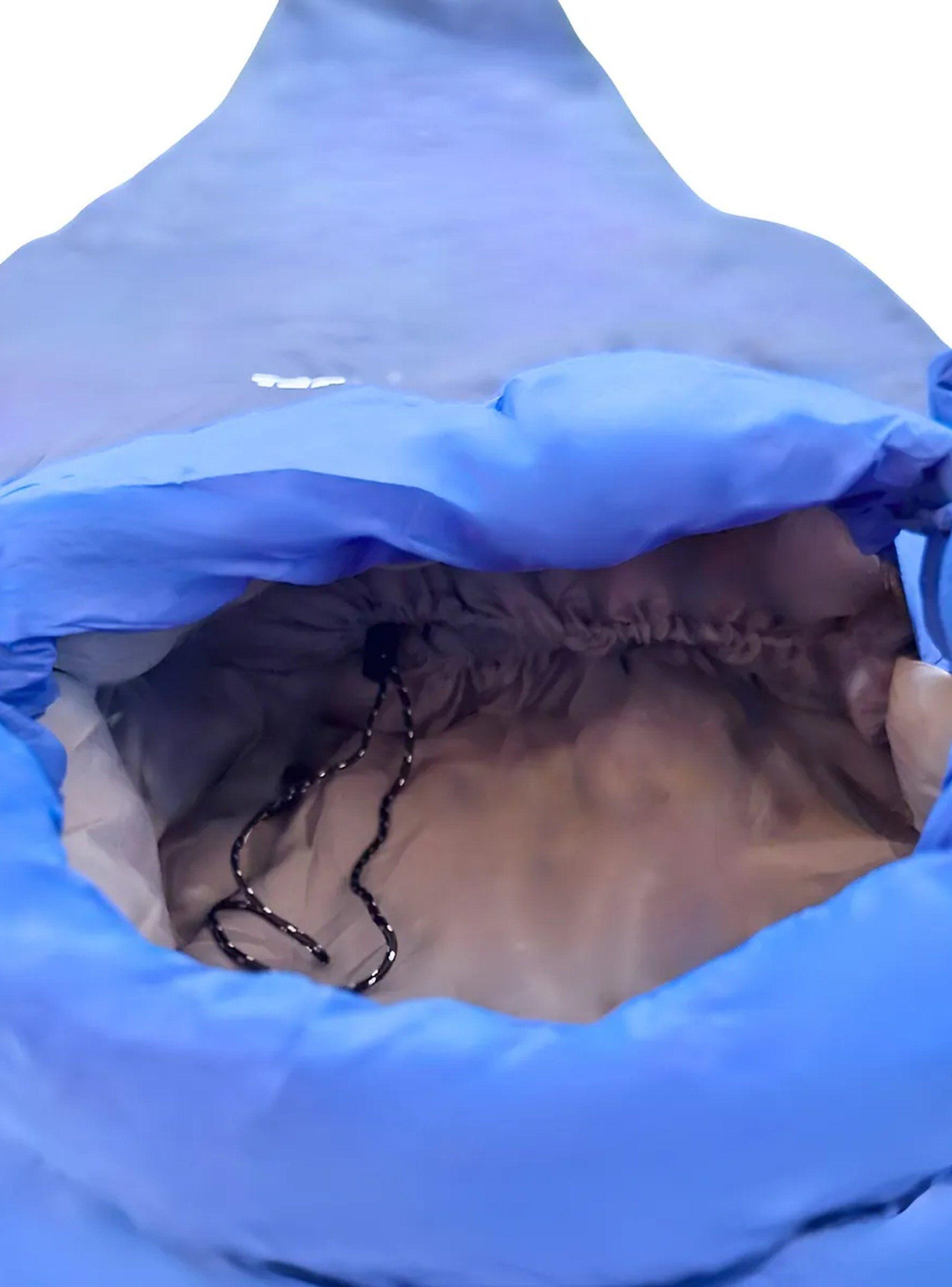 Saco de Dormir Térmico Portátil de Invierno Ligero Azul-4