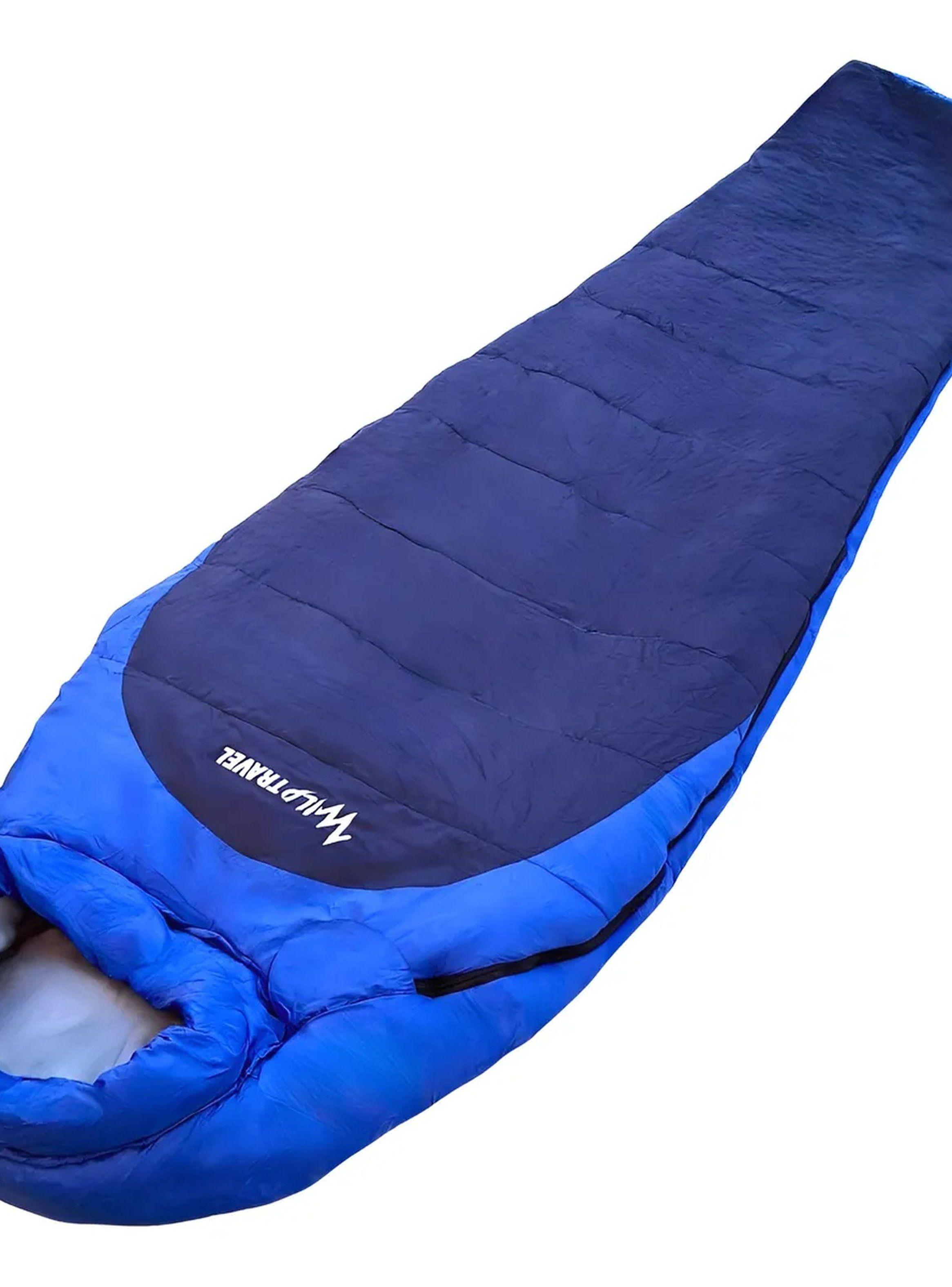 Saco de Dormir Térmico Portátil de Invierno Ligero Azul-6