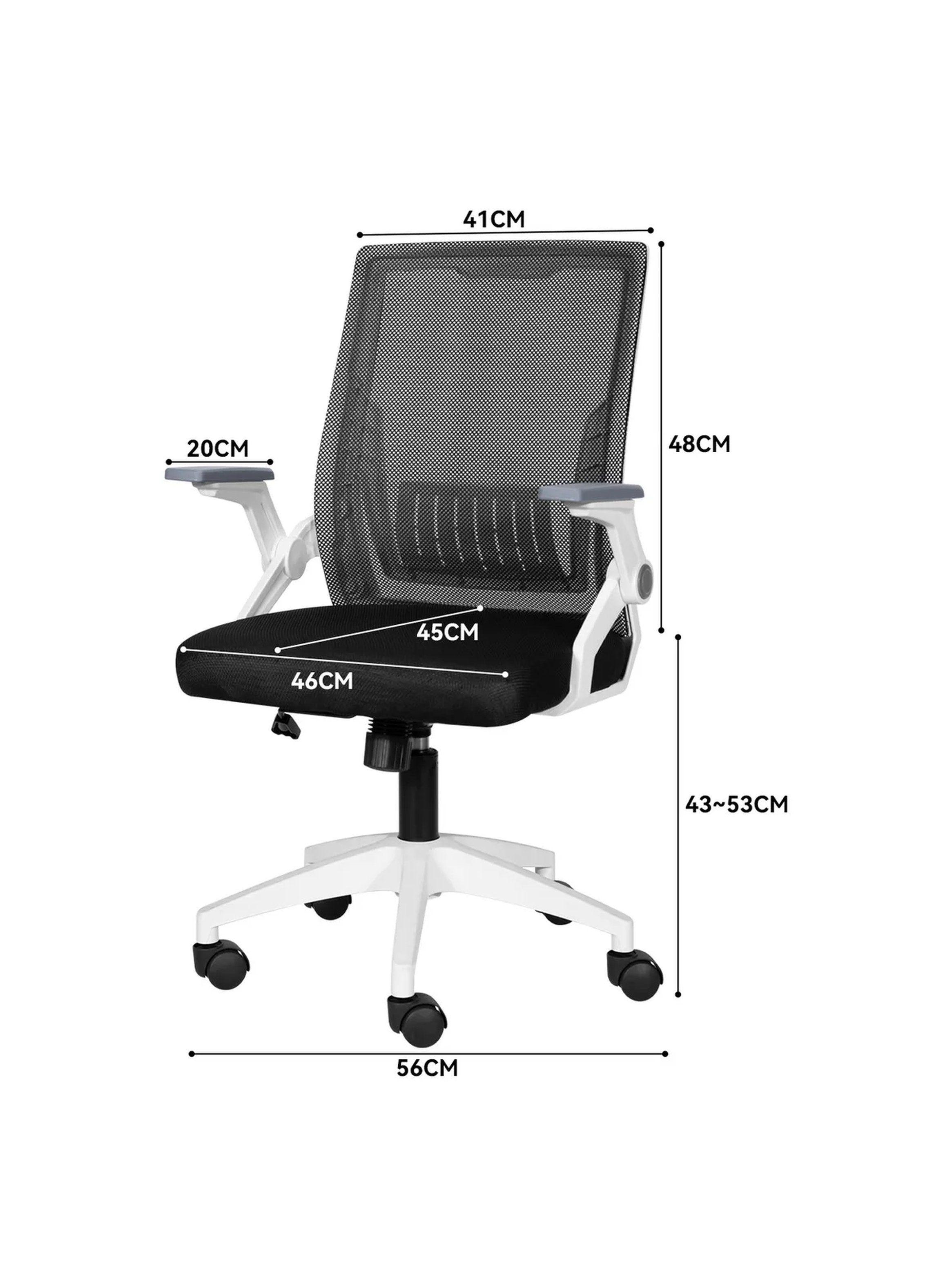 Silla de Oficina Ergonómica Respaldo de Malla Ajustable Blanco-6