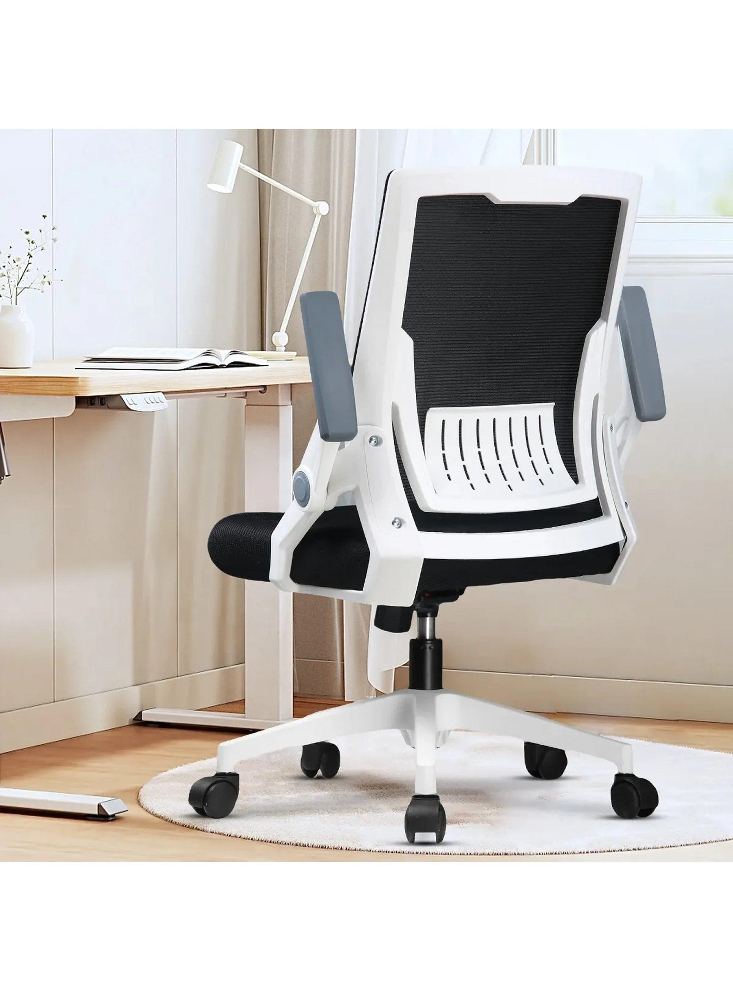 Silla de Oficina Ergonómica Respaldo de Malla Ajustable Blanco-8